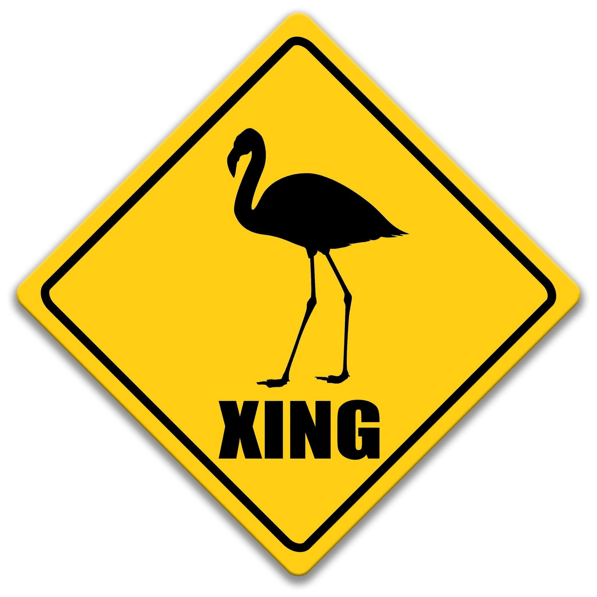 Flamingo XING Caution Sign