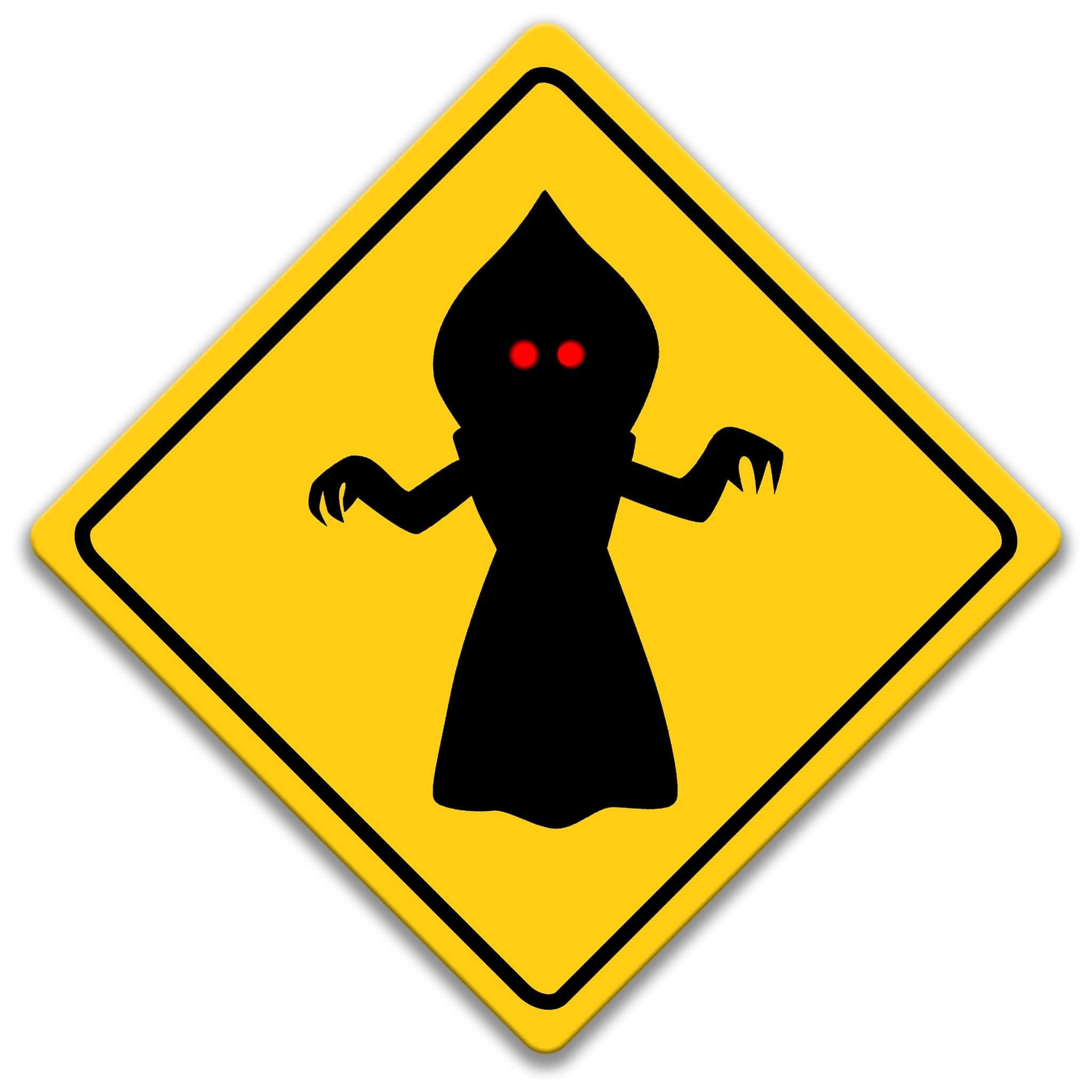 Flatwoods Monster Crossing Caution Sign