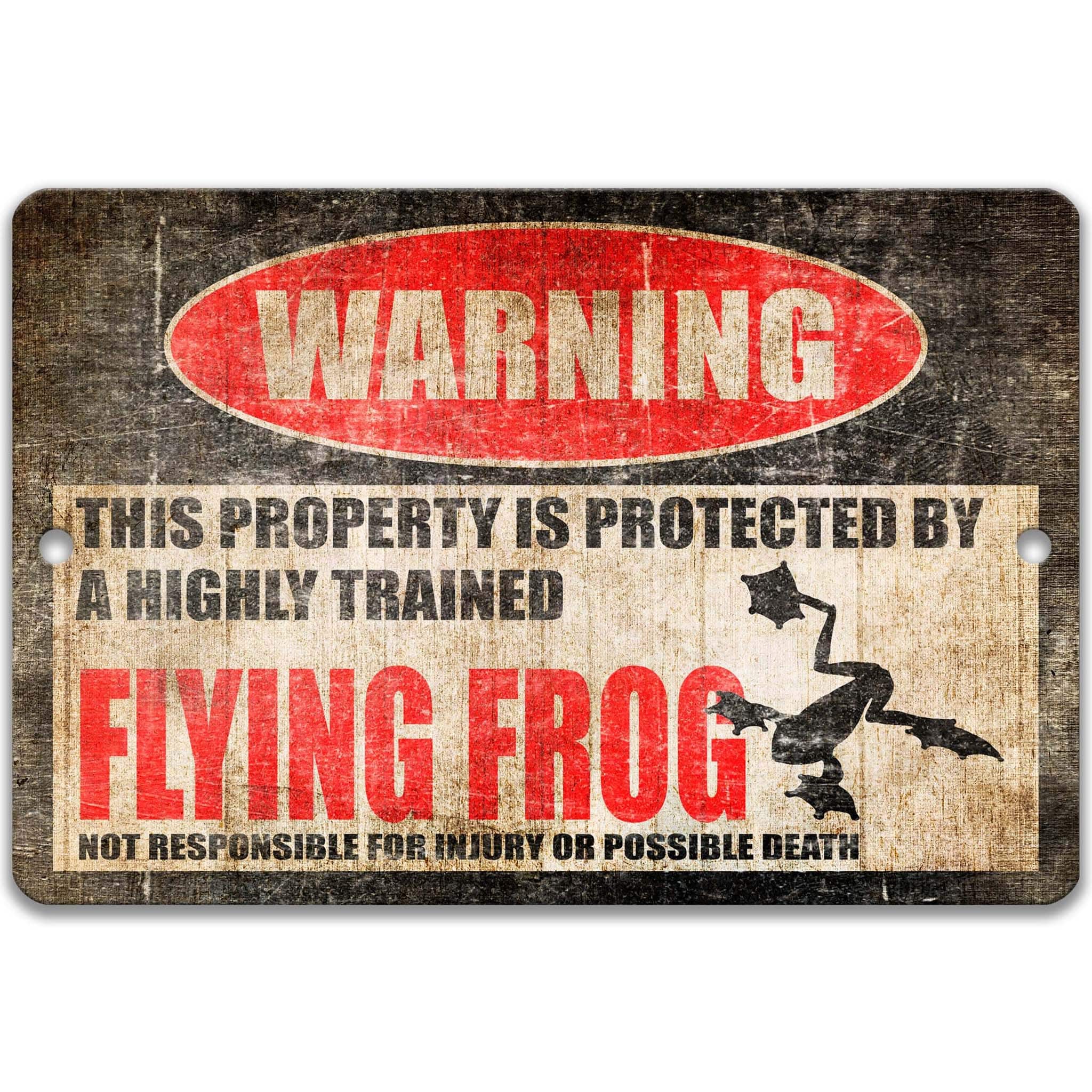 Flying Frog Warning Sign, Beware of Flying Frog, Gliding Frog, Parachute Frog, Rainforest Frogs, Tropical Frogs