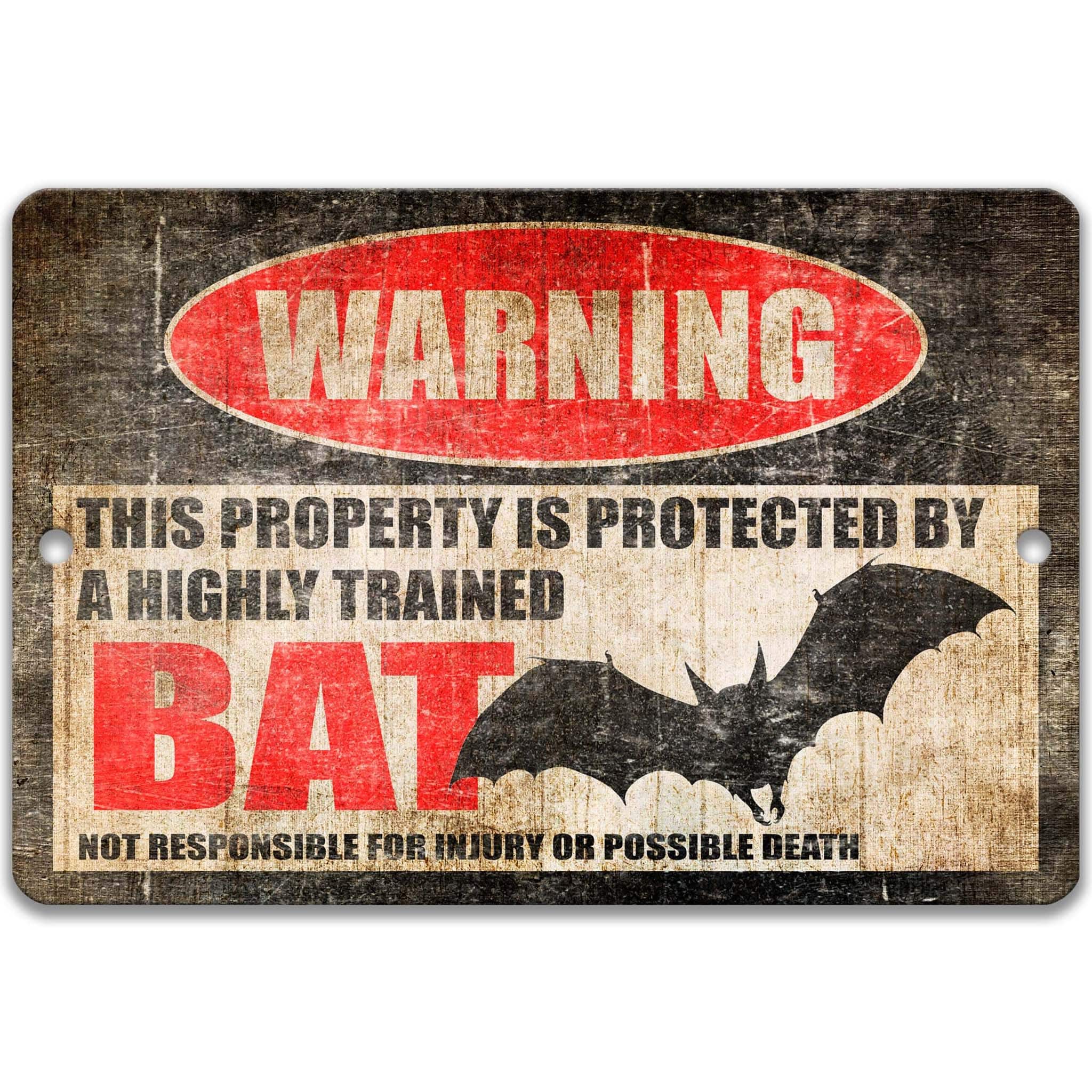 Funny Bat Warning Sign - Perfect Decoration for Your Cabin - Available in Multiple Sizes