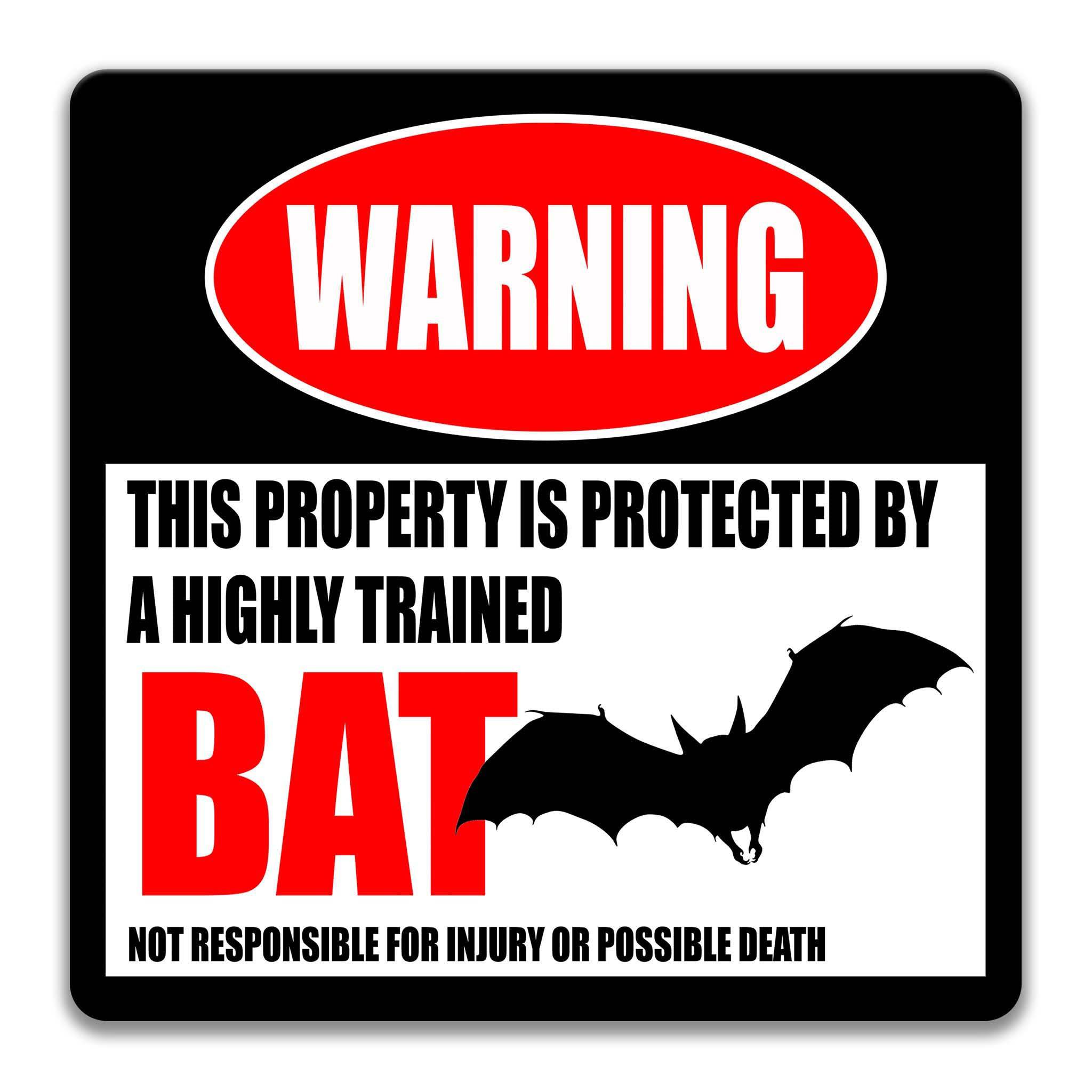 Funny Bat Warning Sign