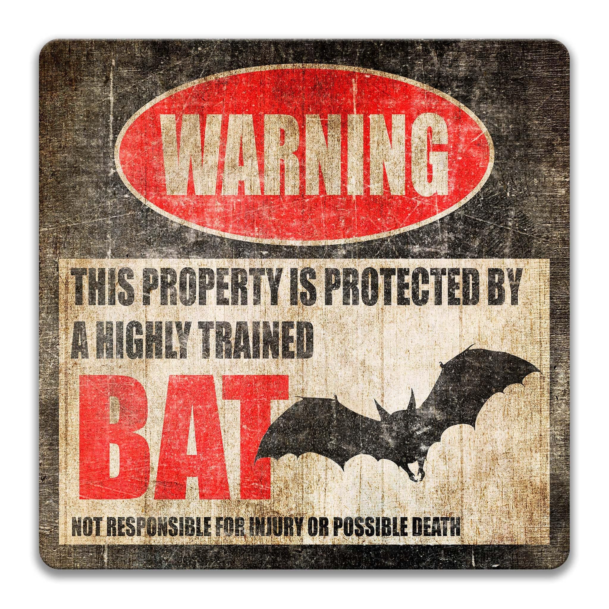 Funny Bat Warning Sign