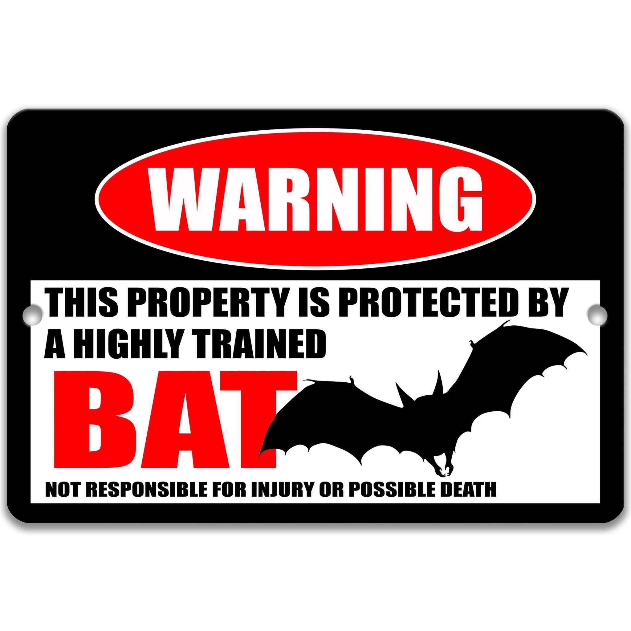 Funny Bat Warning Sign