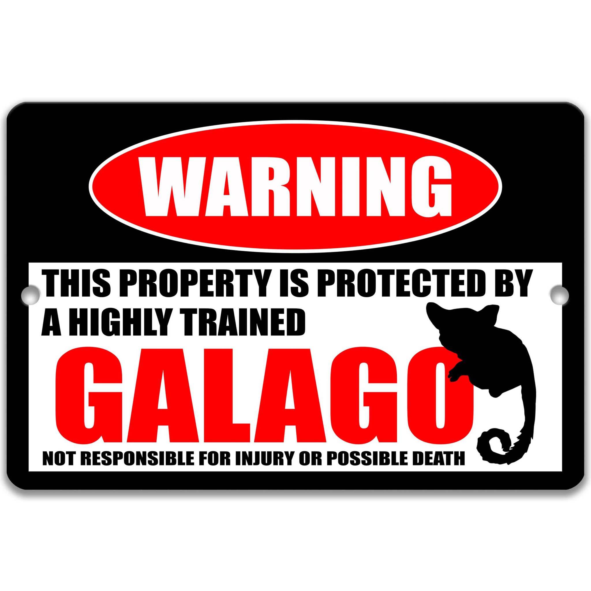 Funny Galago Warning Sign, Galago Decor, Bush Baby Sign, Nagapies Decor