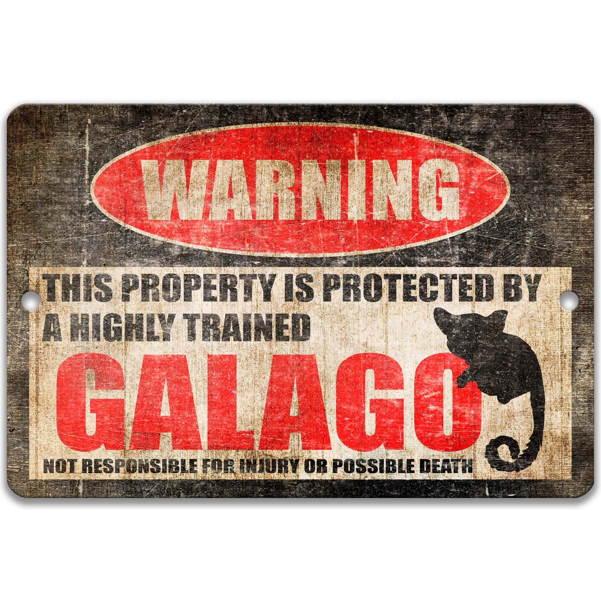 Funny Galago Warning Sign, Galago Decor, Bush Baby Sign, Nagapies Decor