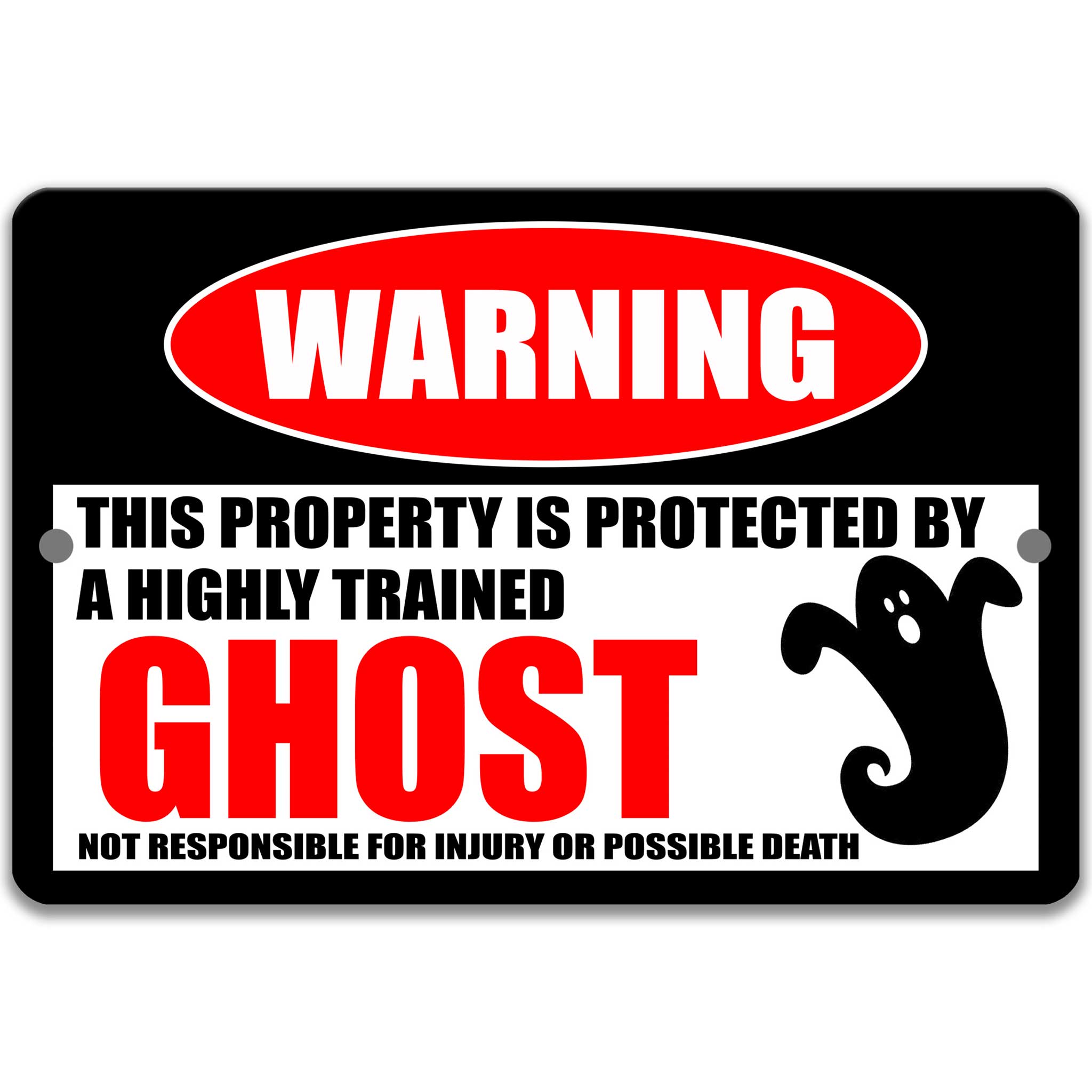 Funny Ghost Warning Sign - Perfect for Halloween Decor