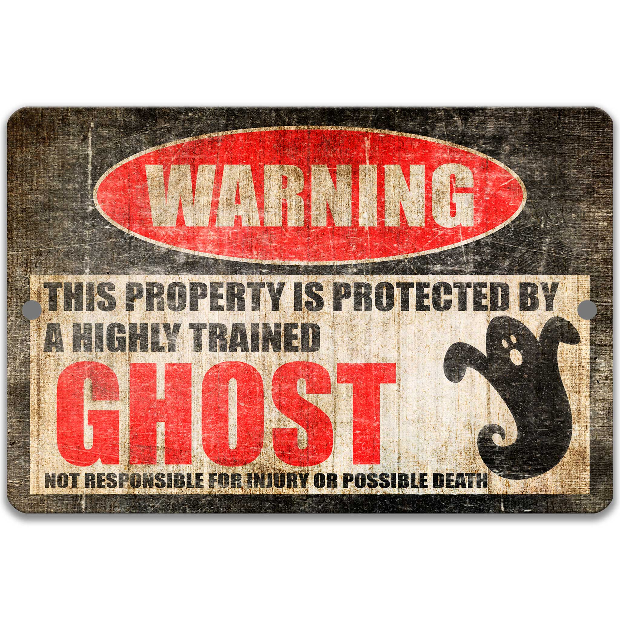 Funny Ghost Warning Sign - Perfect for Halloween Decor