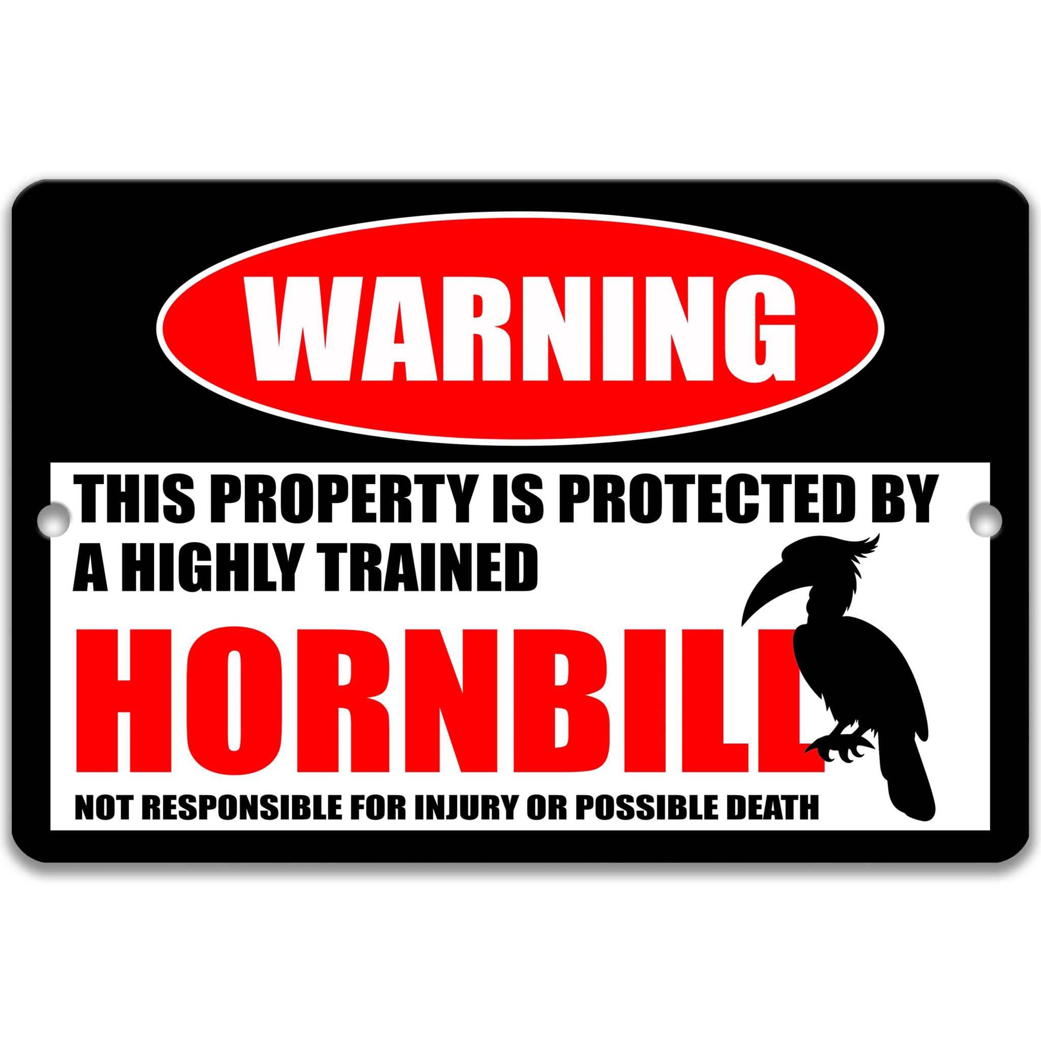 Funny Hornbill Warning Sign, Parrot, Toucan, Tropical Birds