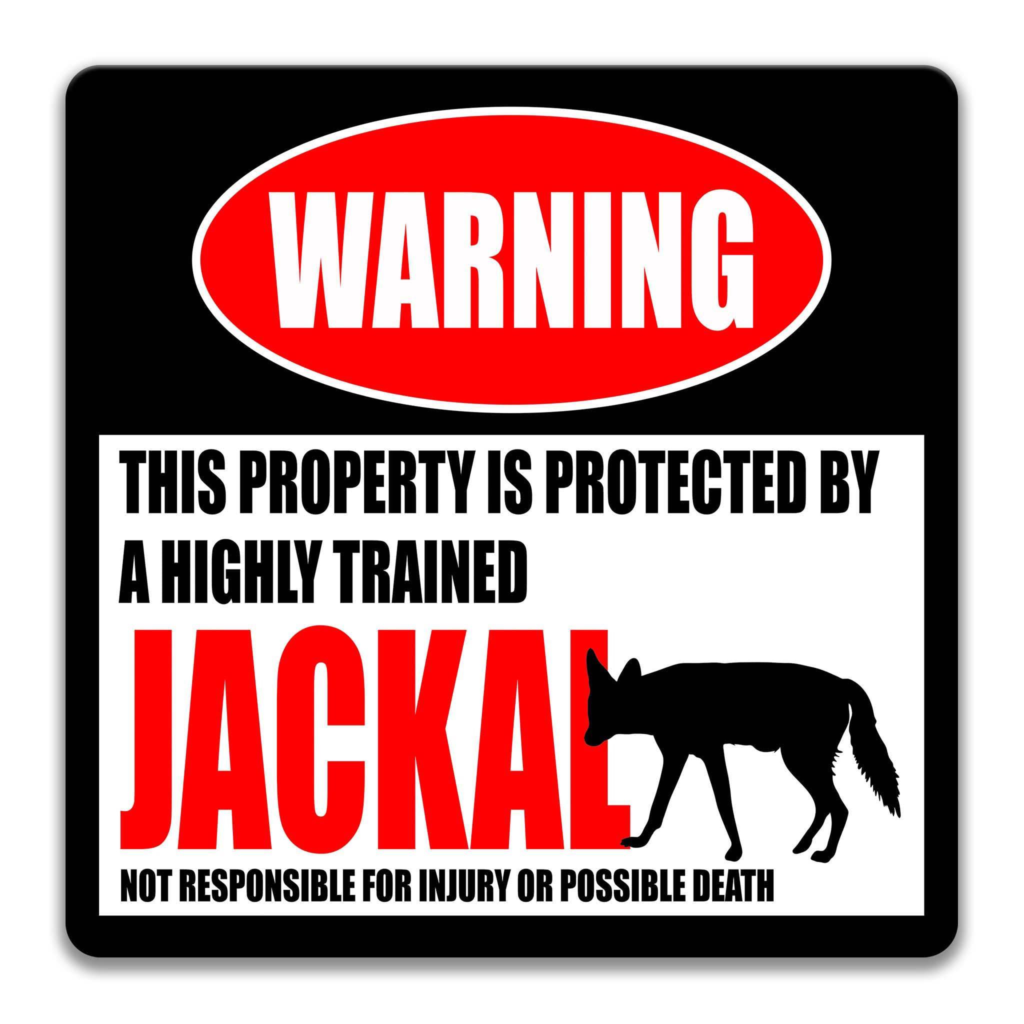 Funny Jackal Warning Sign, Dingo, Hyena, Coyote, African Animals