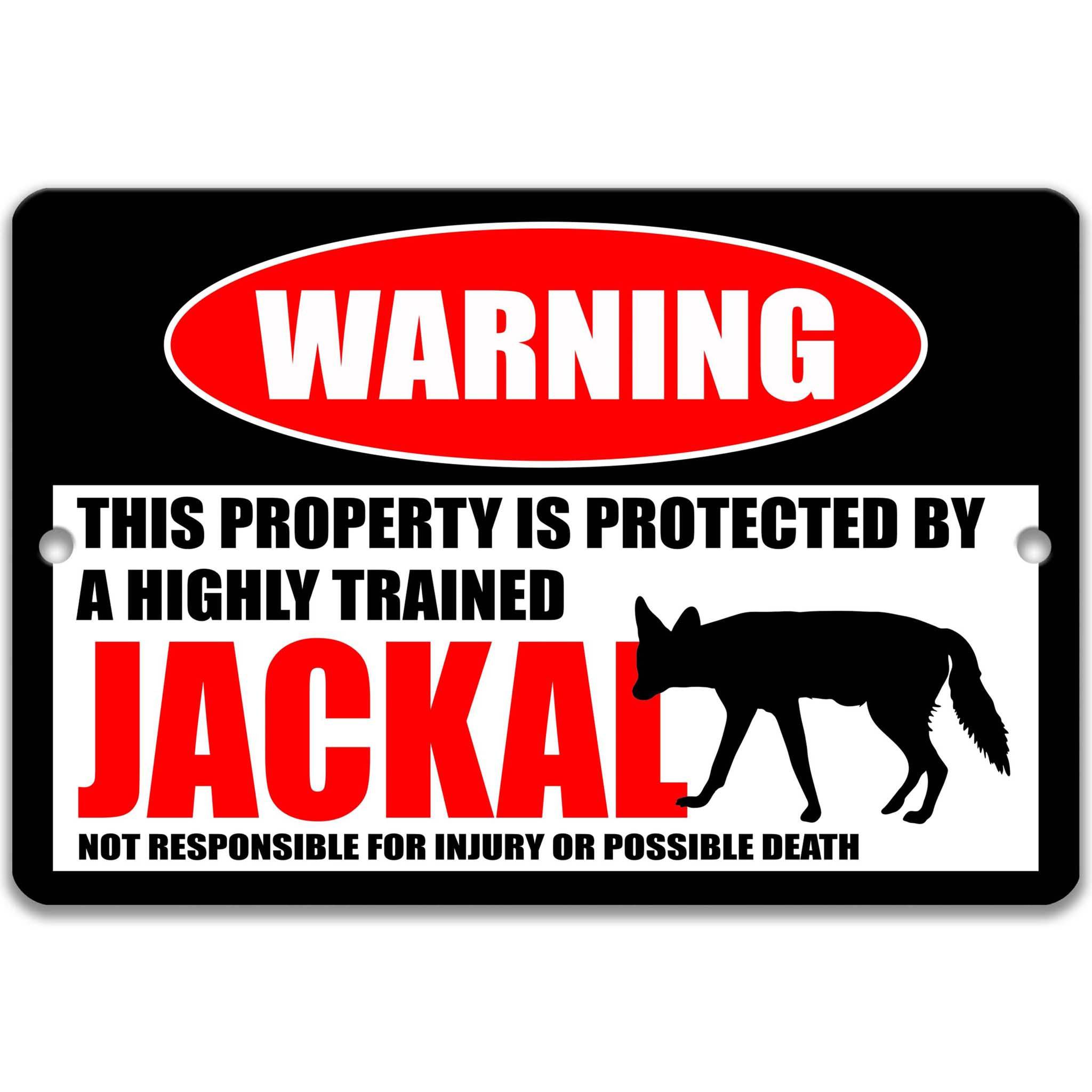 Funny Jackal Warning Sign, Dingo, Hyena, Coyote, African Animals