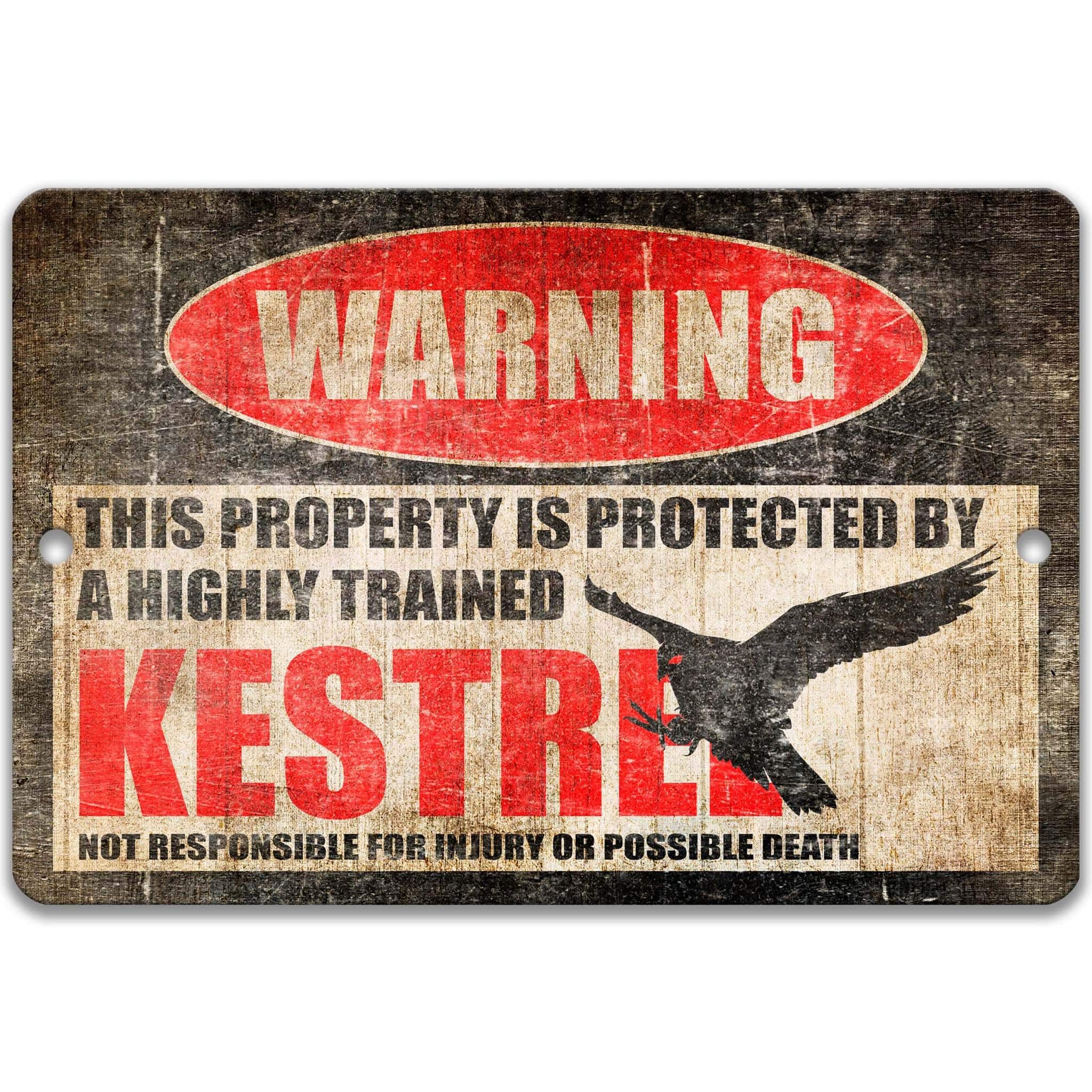 Funny Kestrel Warning Sign, Beware of Kestrel Sign, Bird Watcher Gifts, Backyard Bird Decor