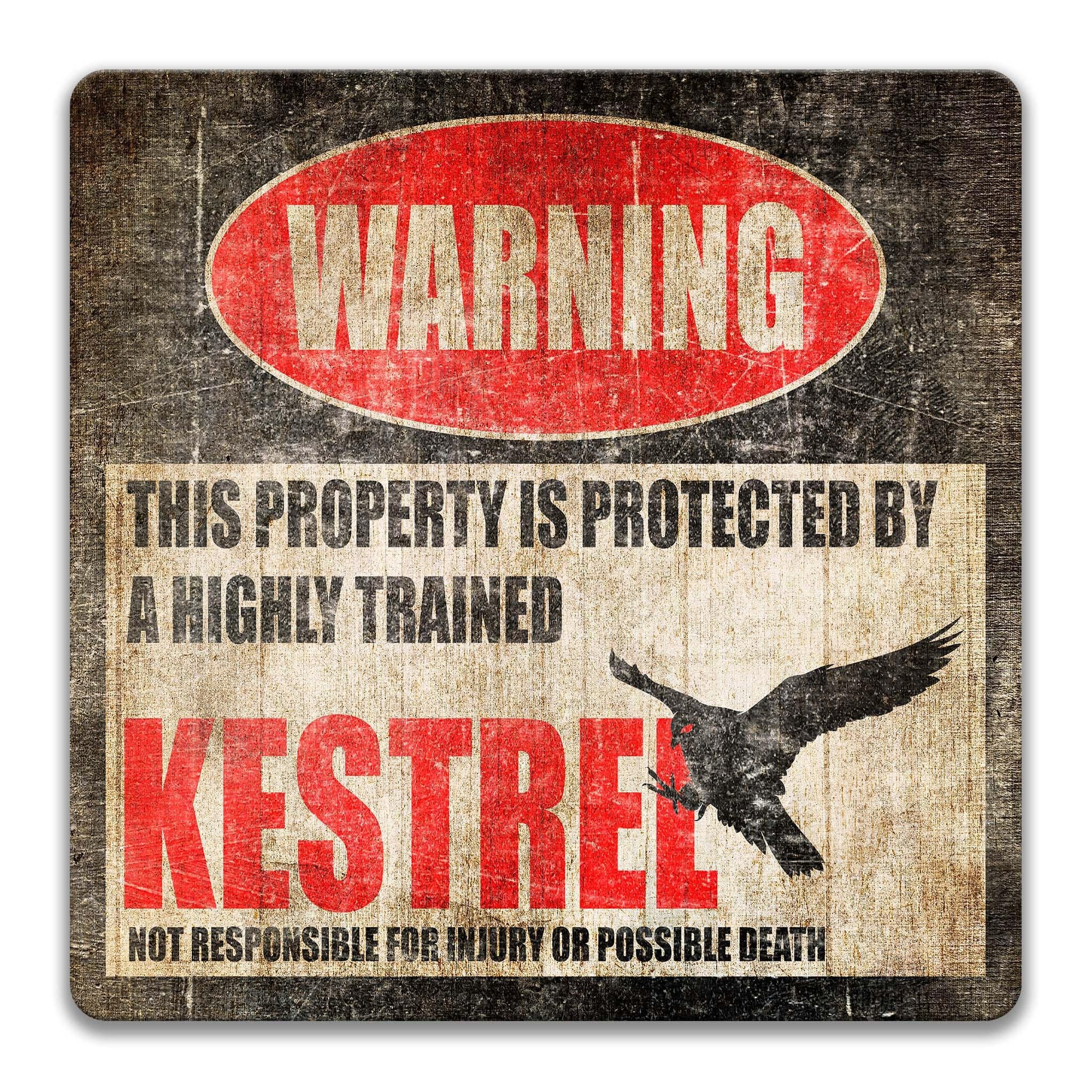 Funny Kestrel Warning Sign, Beware of Kestrel Sign, Bird Watcher Gifts, Backyard Bird Decor