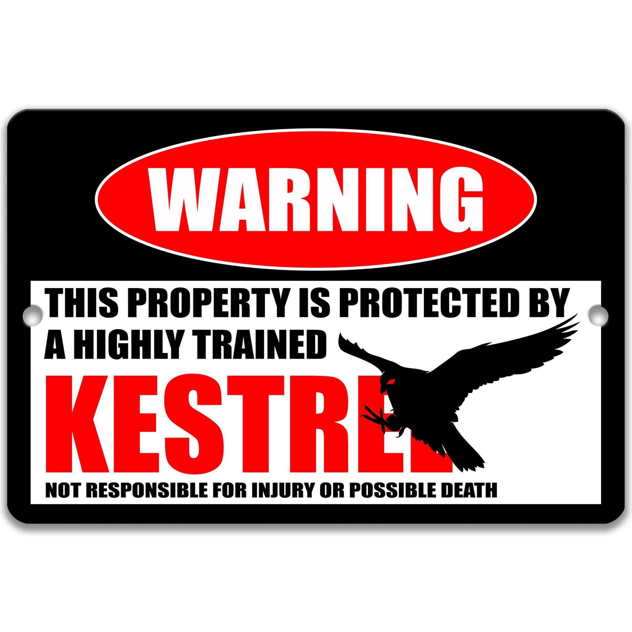 Funny Kestrel Warning Sign, Beware of Kestrel Sign, Bird Watcher Gifts, Backyard Bird Decor