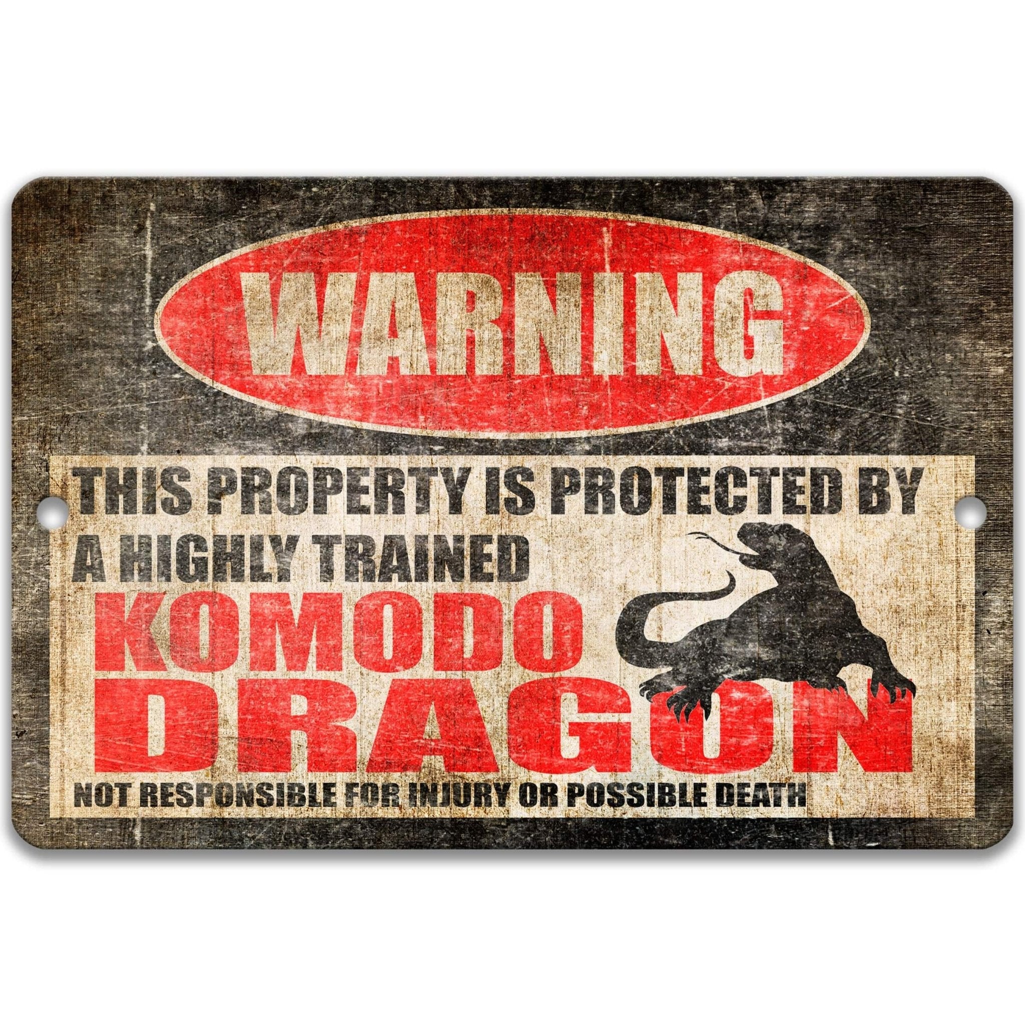 Funny Komodo Dragon Warning Sign