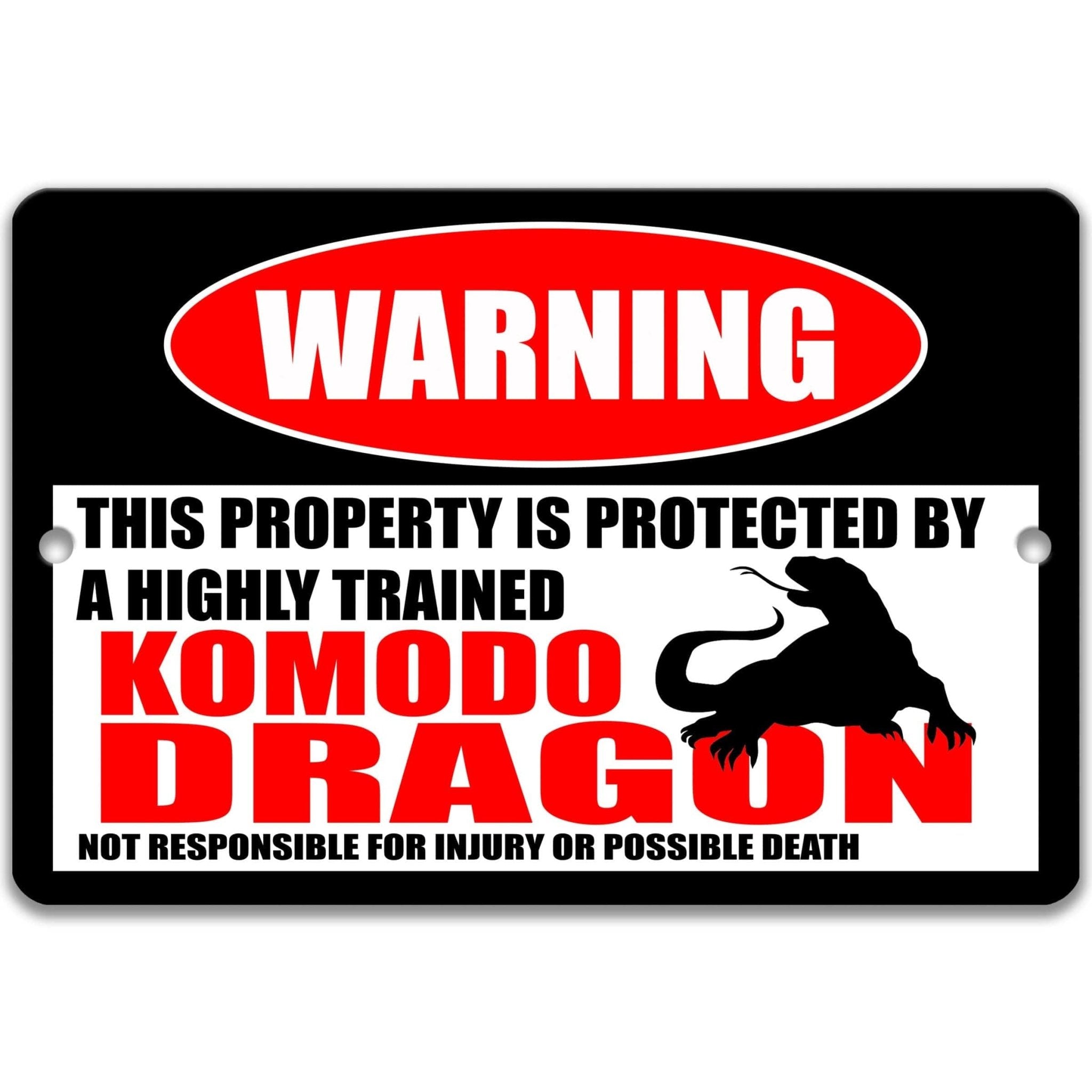 Funny Komodo Dragon Warning Sign