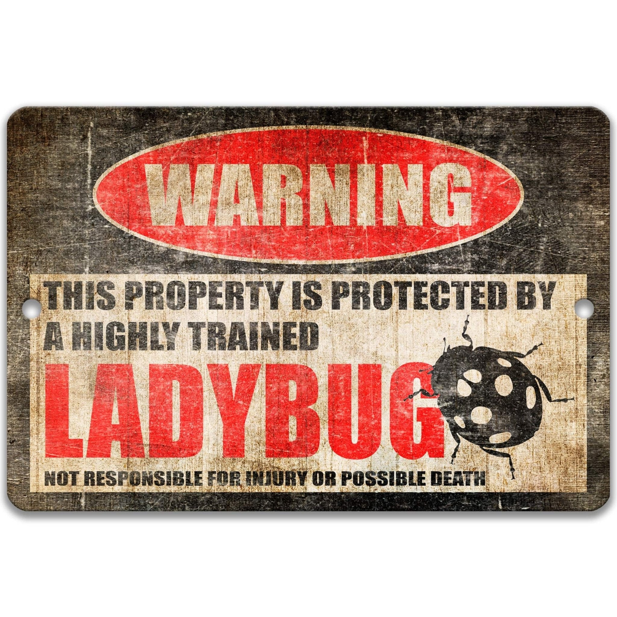 Funny Ladybug Warning Sign