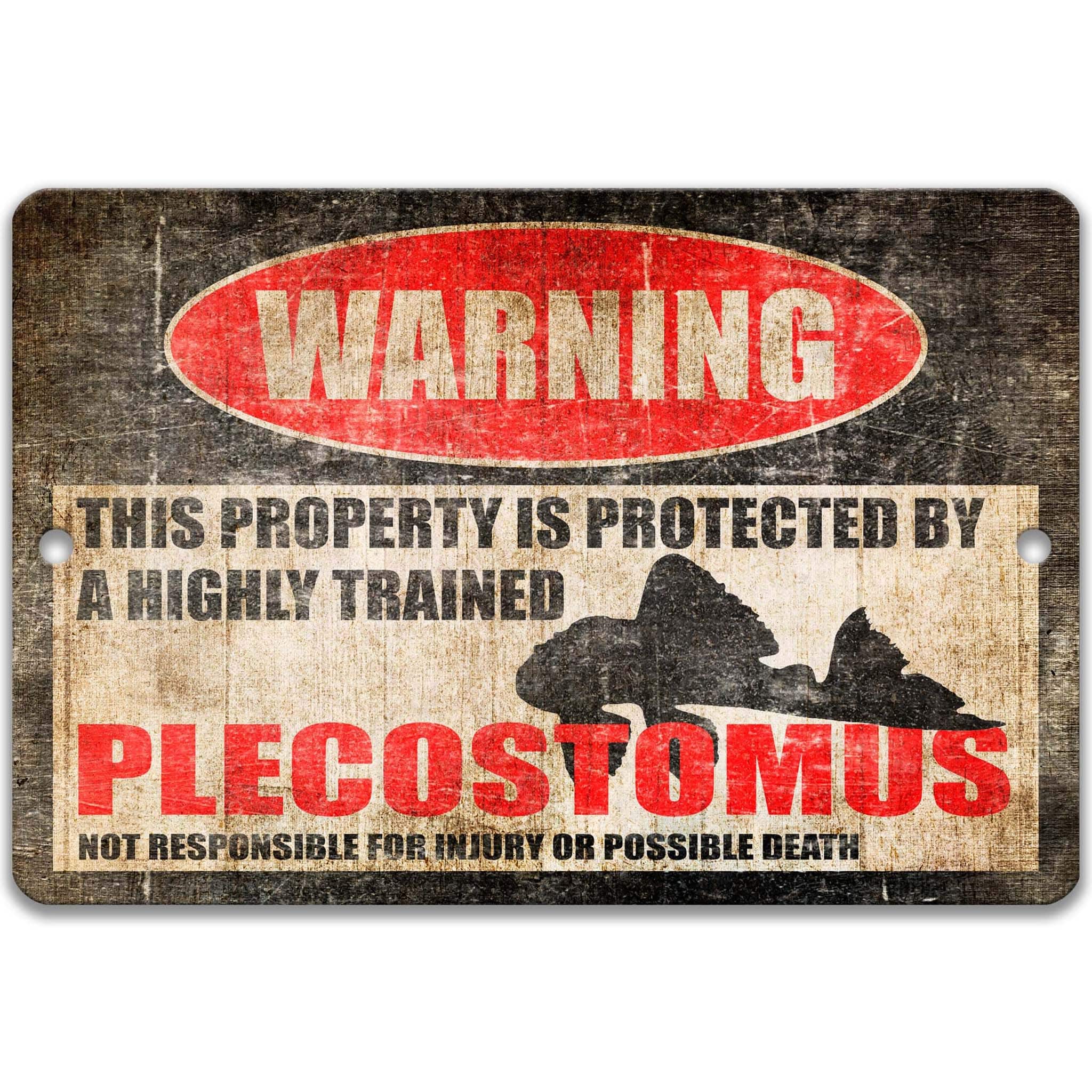 Funny Plecostomus Warning Sign - Perfect for Fish Lovers - Aquarium Decor