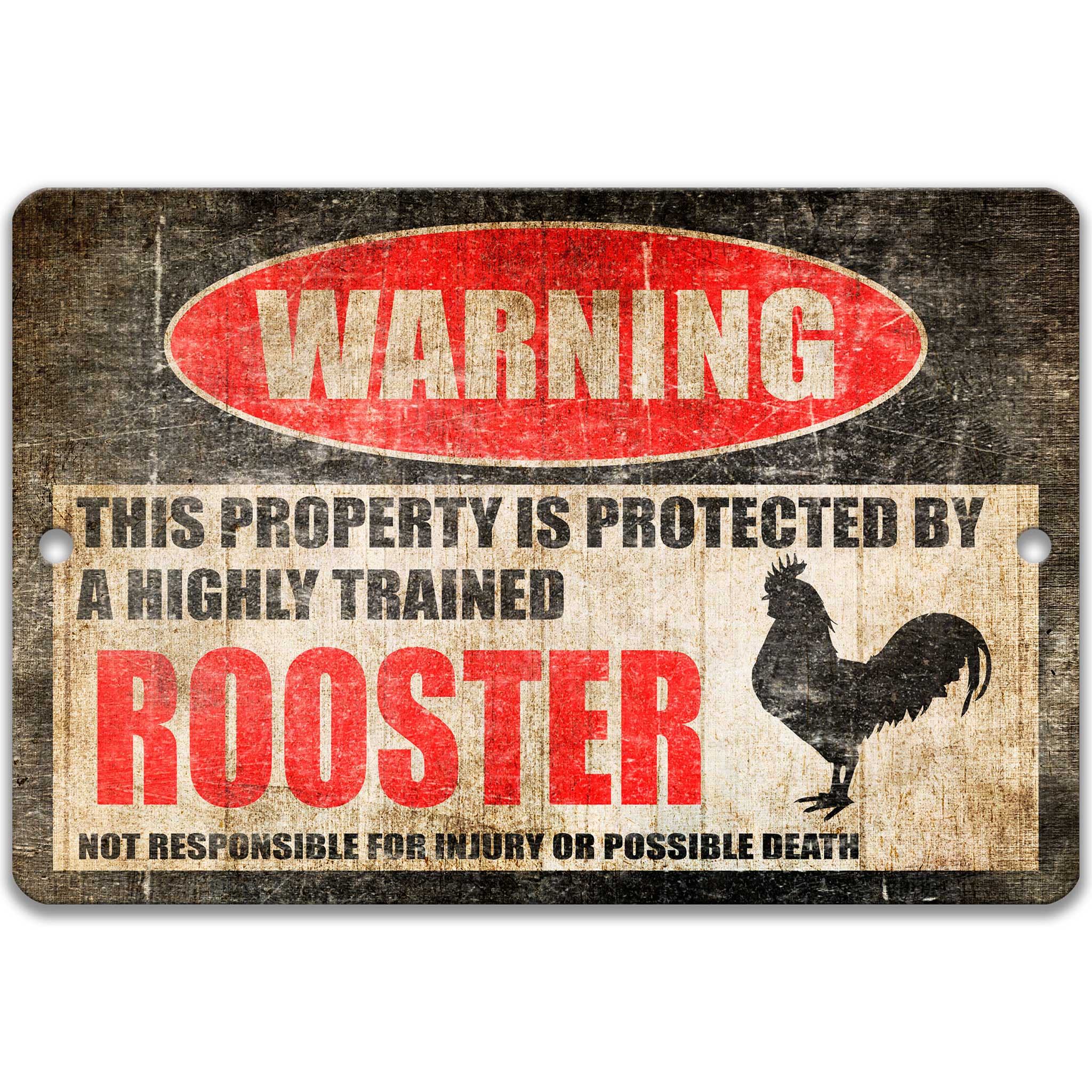 Funny Rooster Decor Chicken Coop Sign for the Chicken Lover and Farm Enthusiast