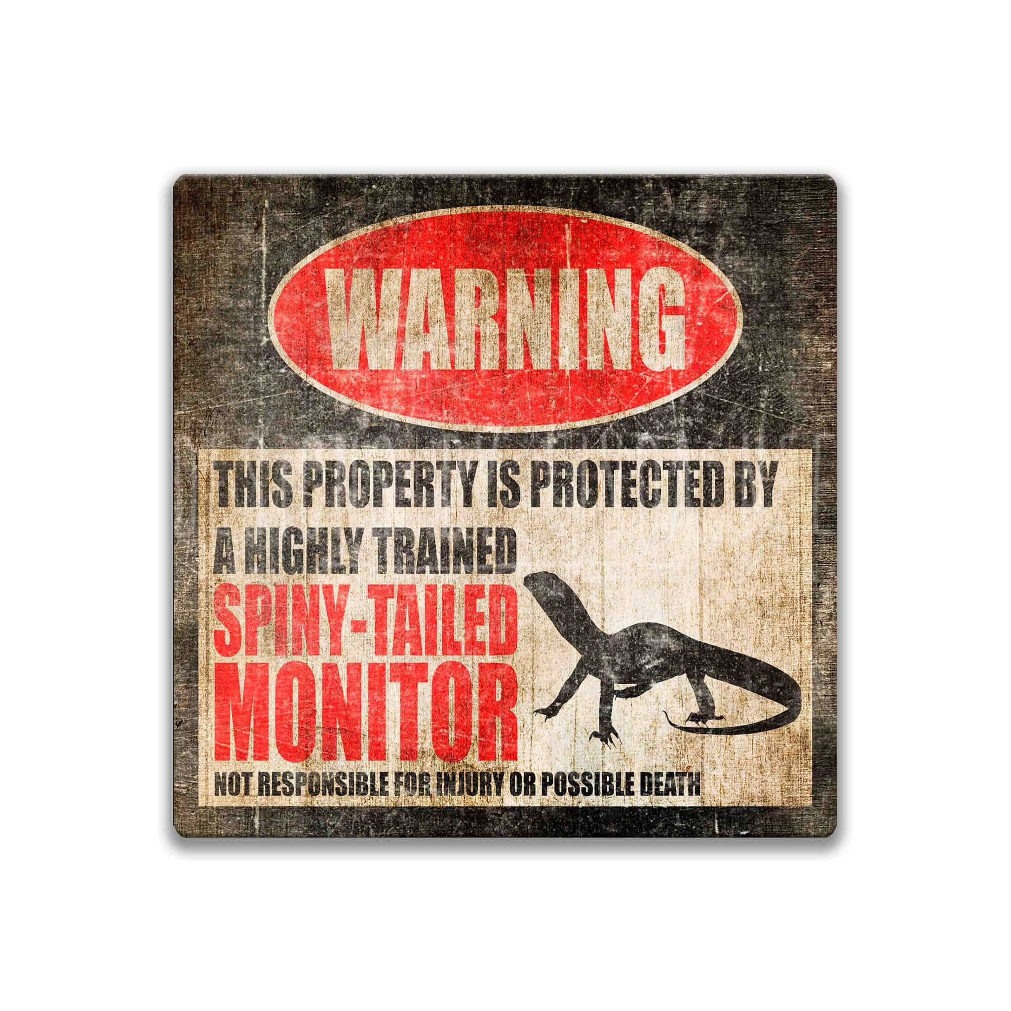 Funny Spiny - Tailed Monitor Warning Sign