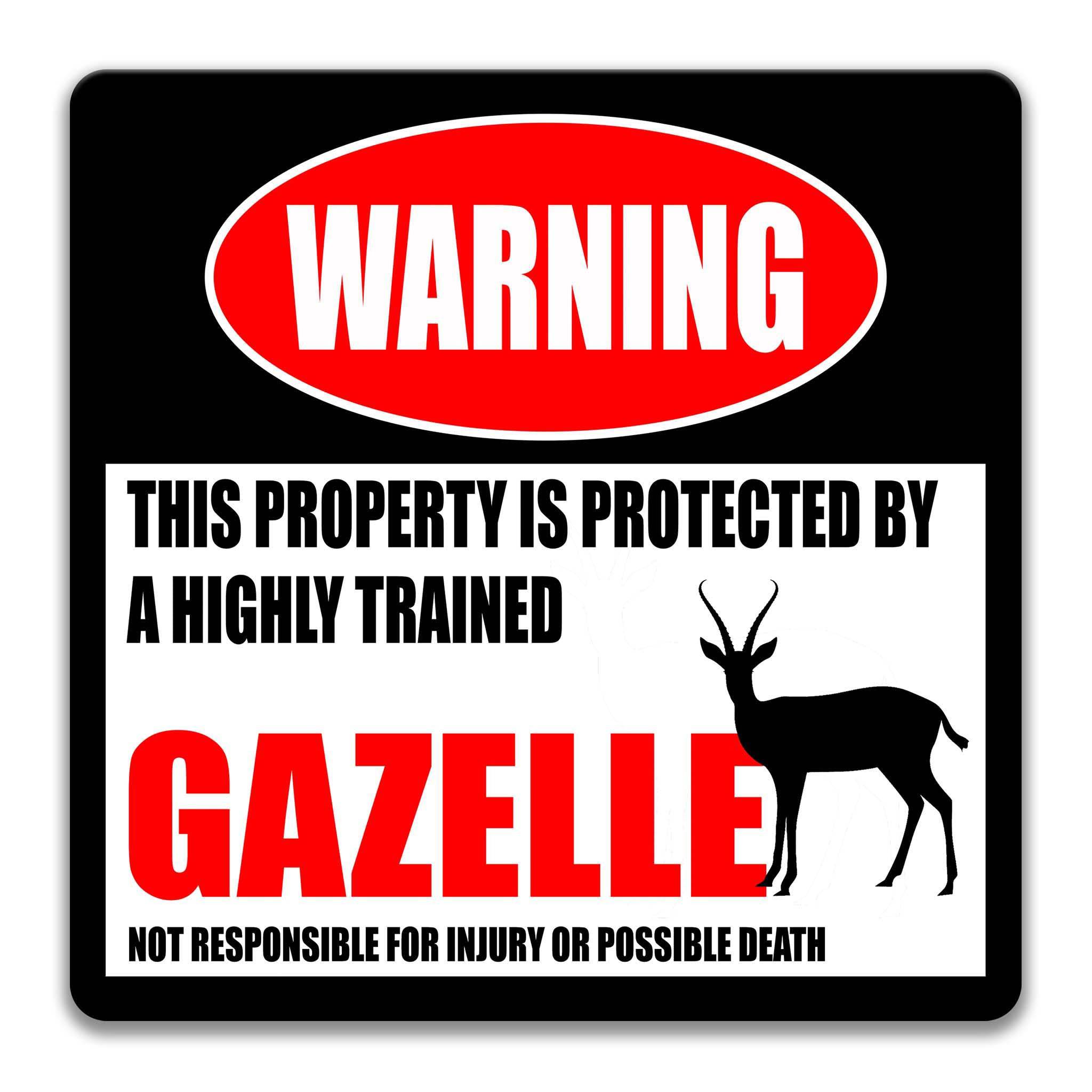 Gazelle Metal Sign, Gazelle Warning, Antelope, Gazelle Humor