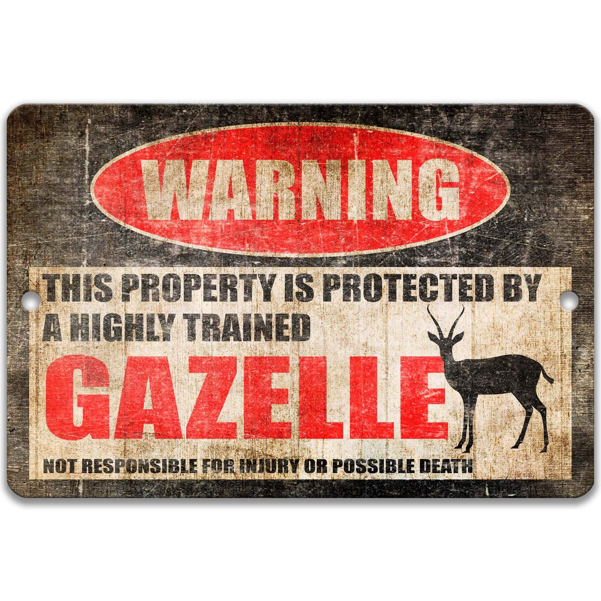 Gazelle Metal Sign, Gazelle Warning, Antelope, Gazelle Humor