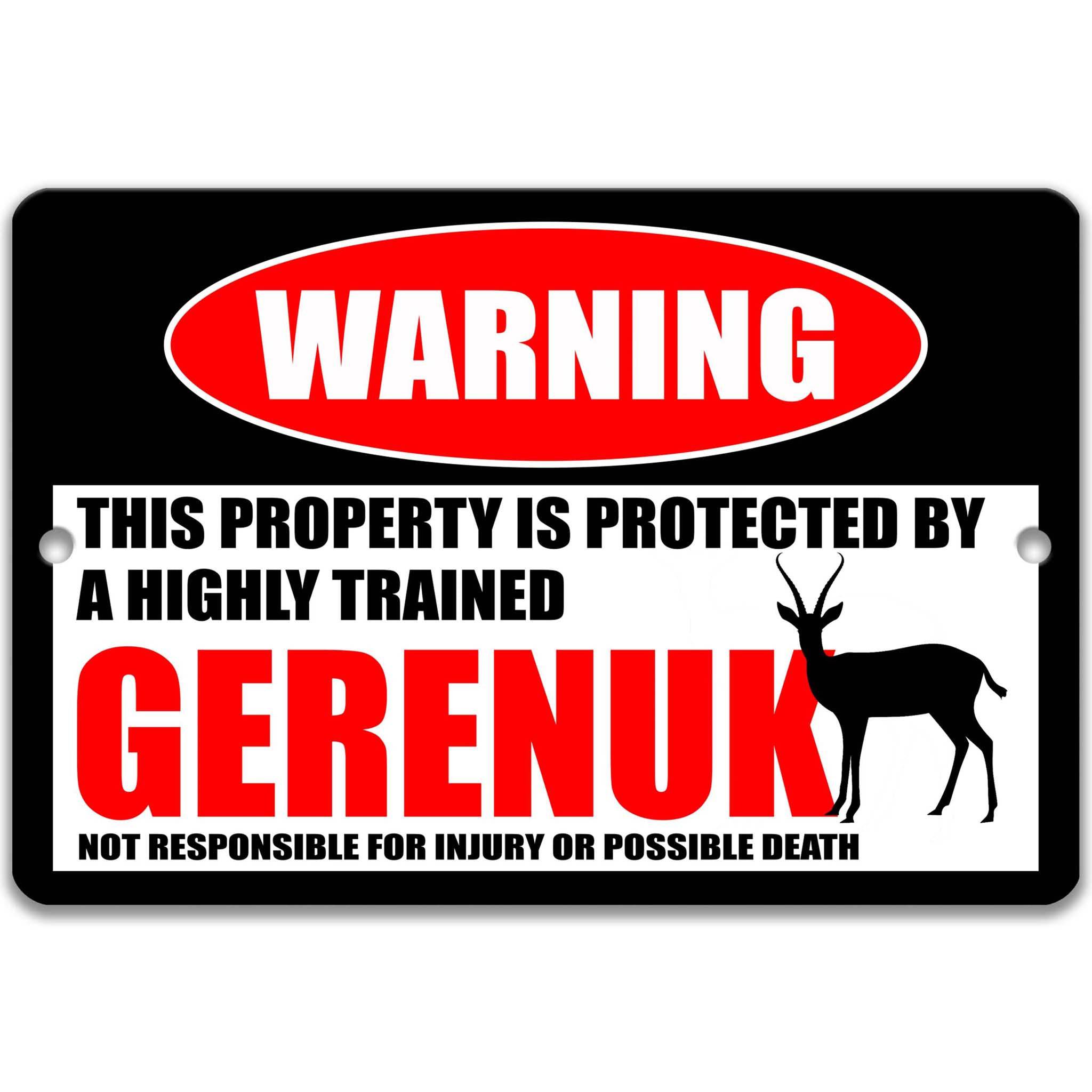 Gerenuk Metal Sign, Gerenuk Warning, Gerenuk Decor, Antelope, Giraffe Gazelle