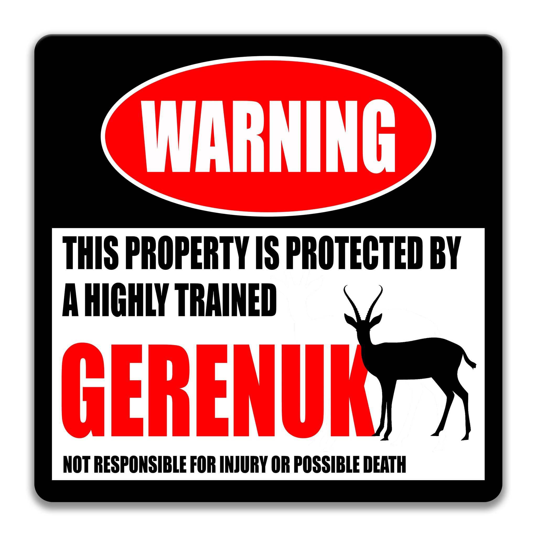 Gerenuk Metal Sign, Gerenuk Warning, Gerenuk Decor, Antelope, Giraffe Gazelle