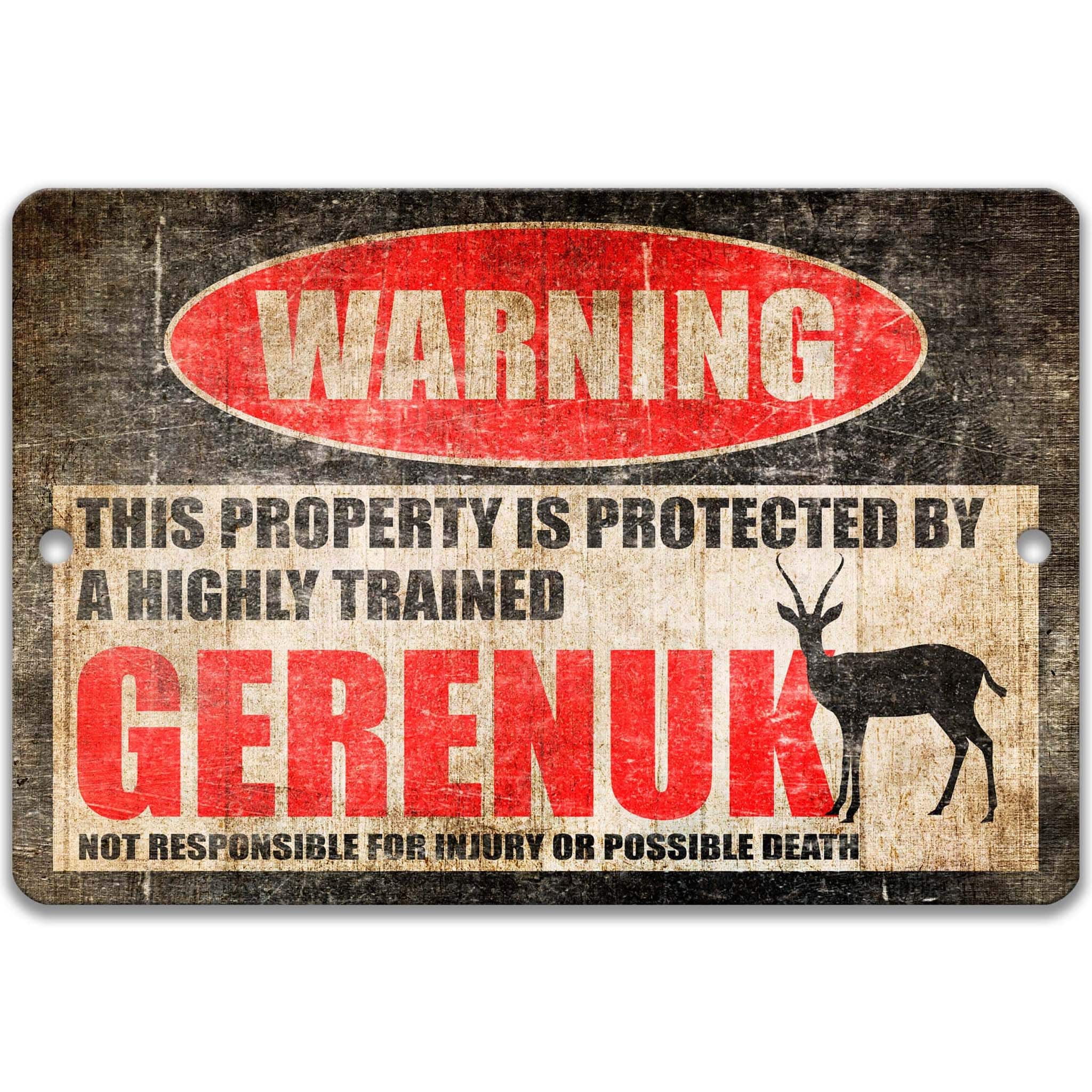 Gerenuk Metal Sign, Gerenuk Warning, Gerenuk Decor, Antelope, Giraffe Gazelle