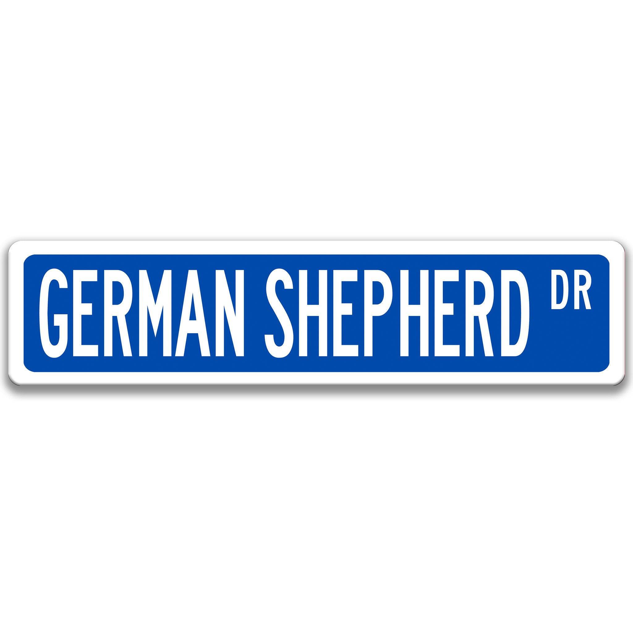 German Shepherd Dog Metal Street Sign