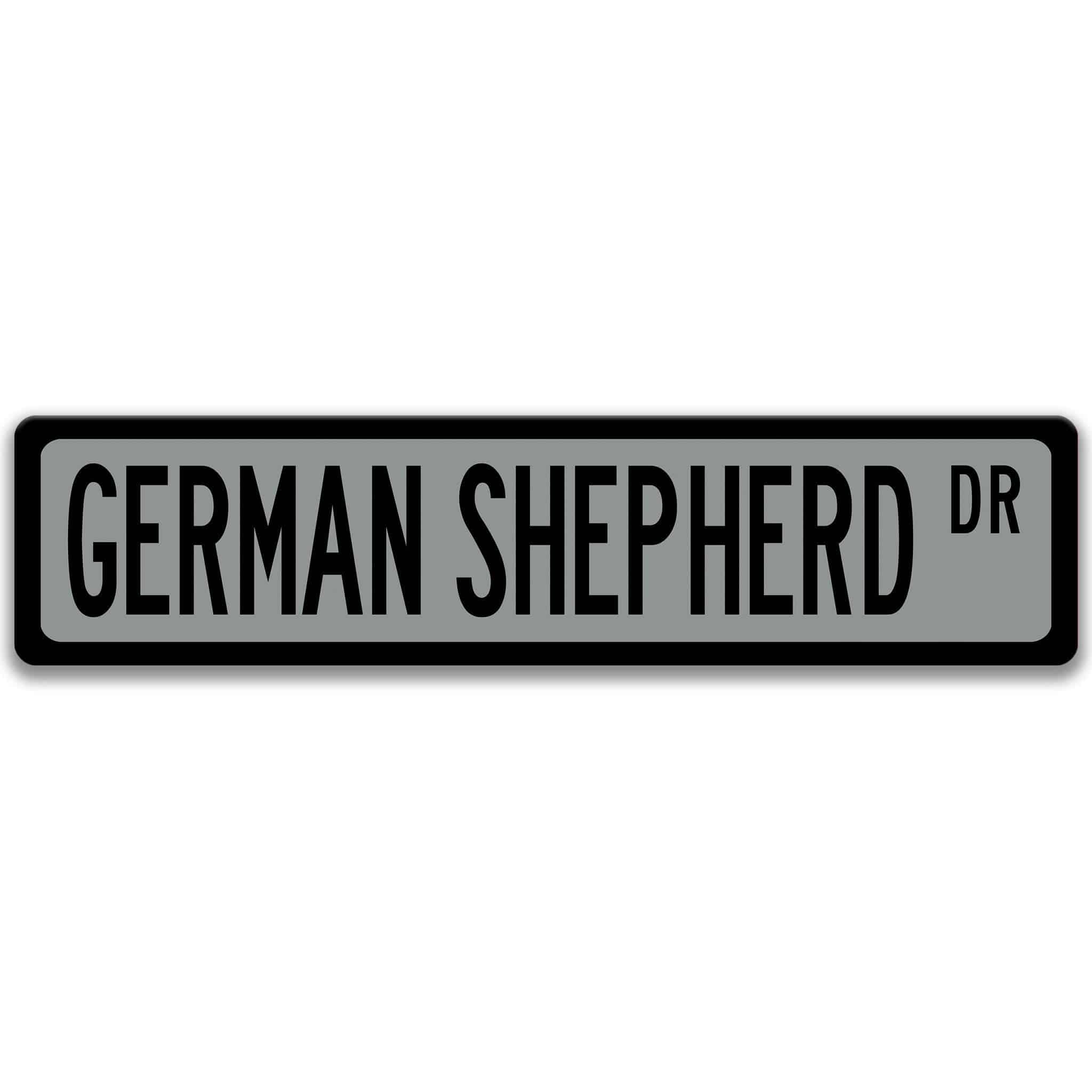 German Shepherd Dog Metal Street Sign