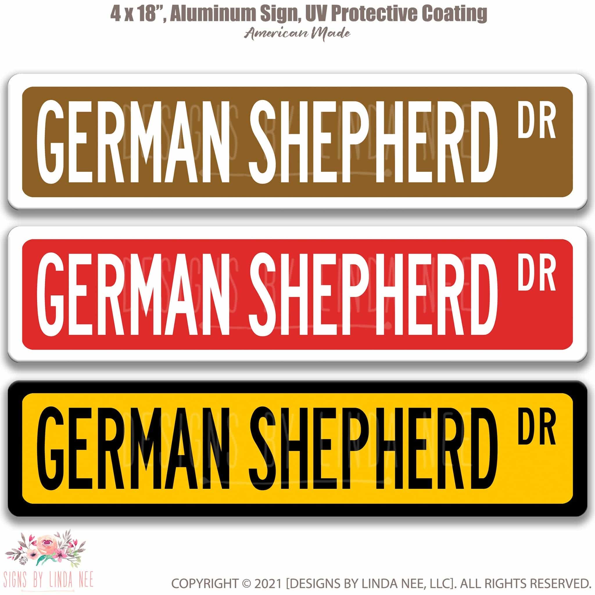 German Shepherd Dog Metal Street Sign