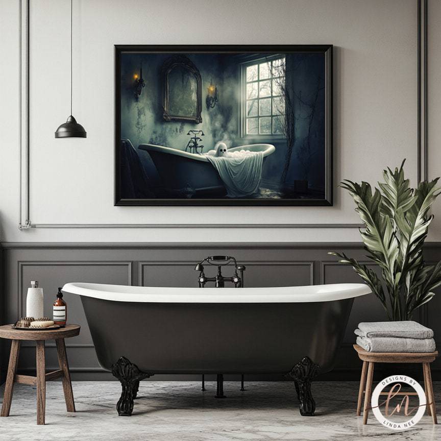 Ghost in Bath Tub Art - Available on Metal or Fine Paper