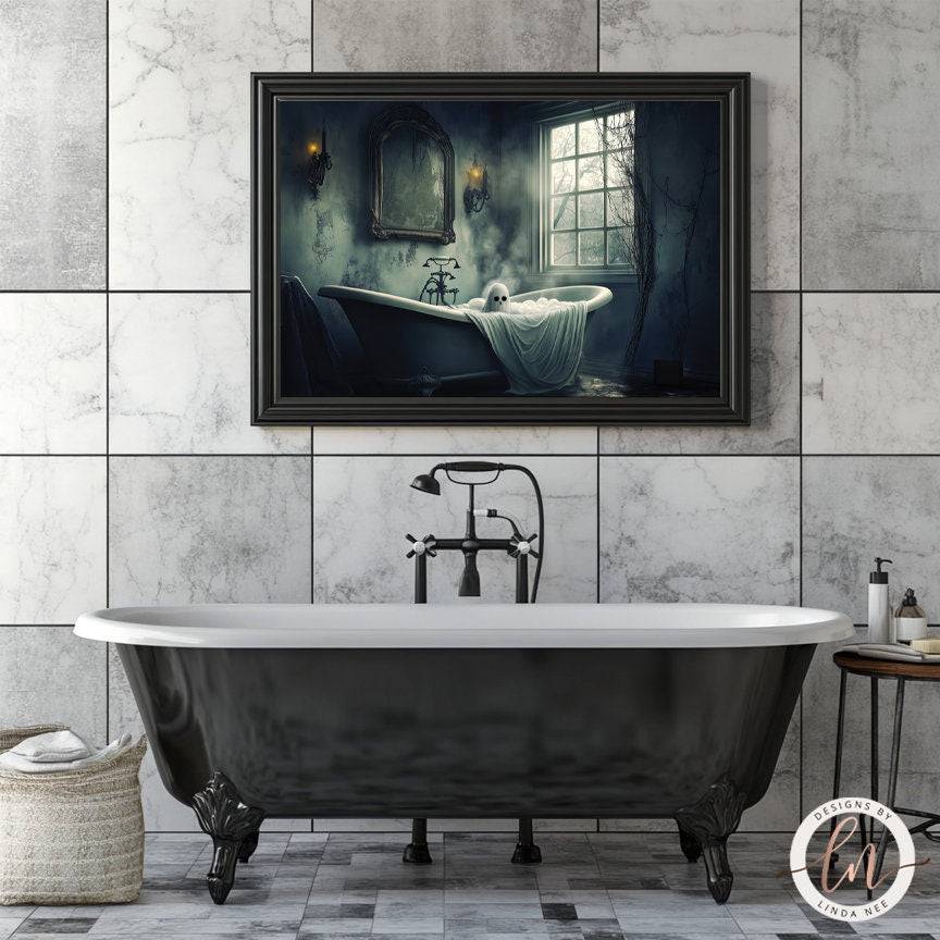 Ghost in Bath Tub Art - Available on Metal or Fine Paper