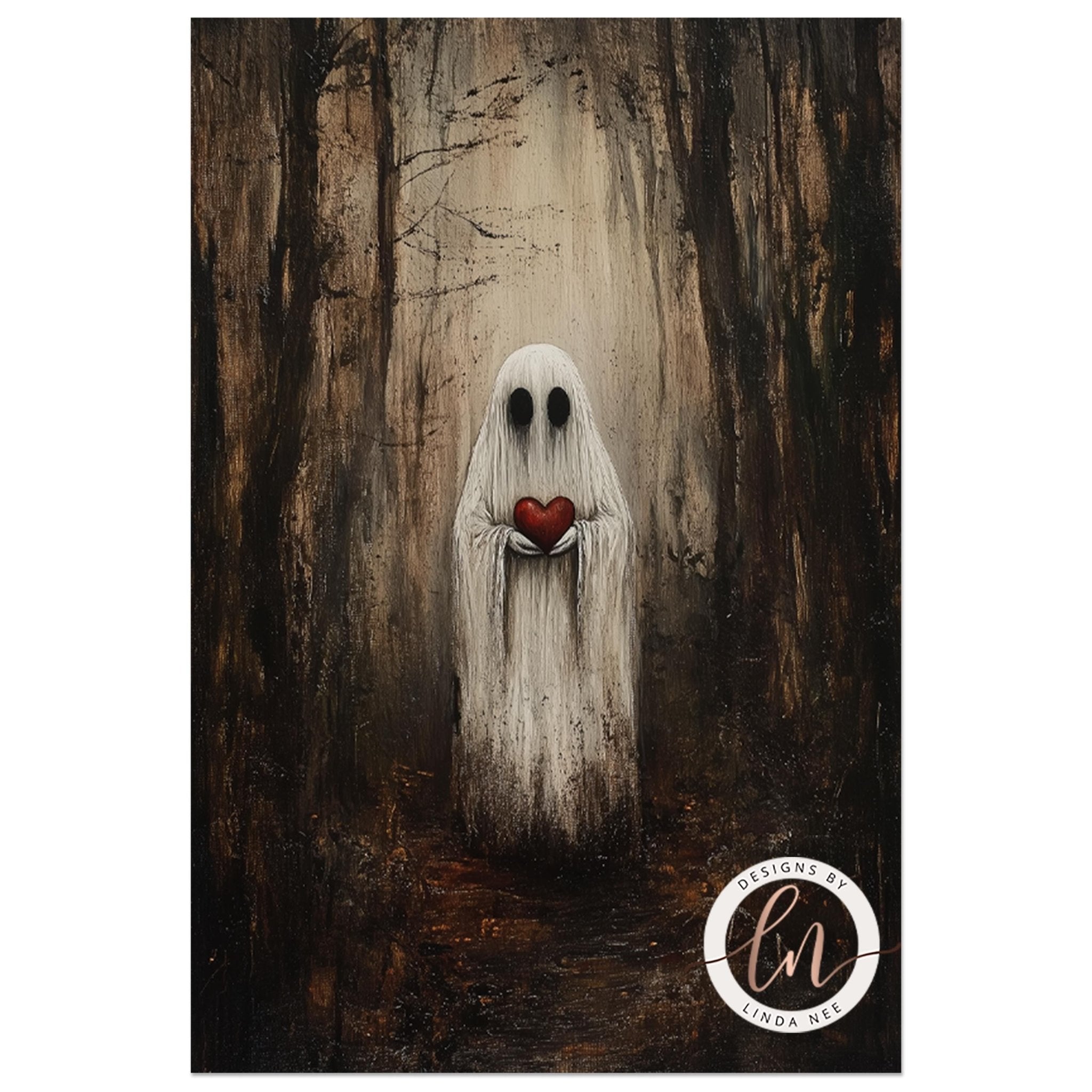 Ghost with Heart PrintDesigns by Linda Nee