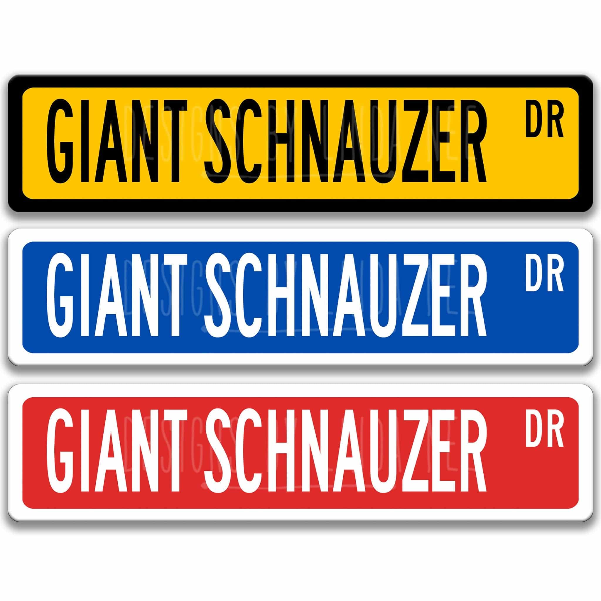 Giant Schnauzer Dog Metal Street Sign