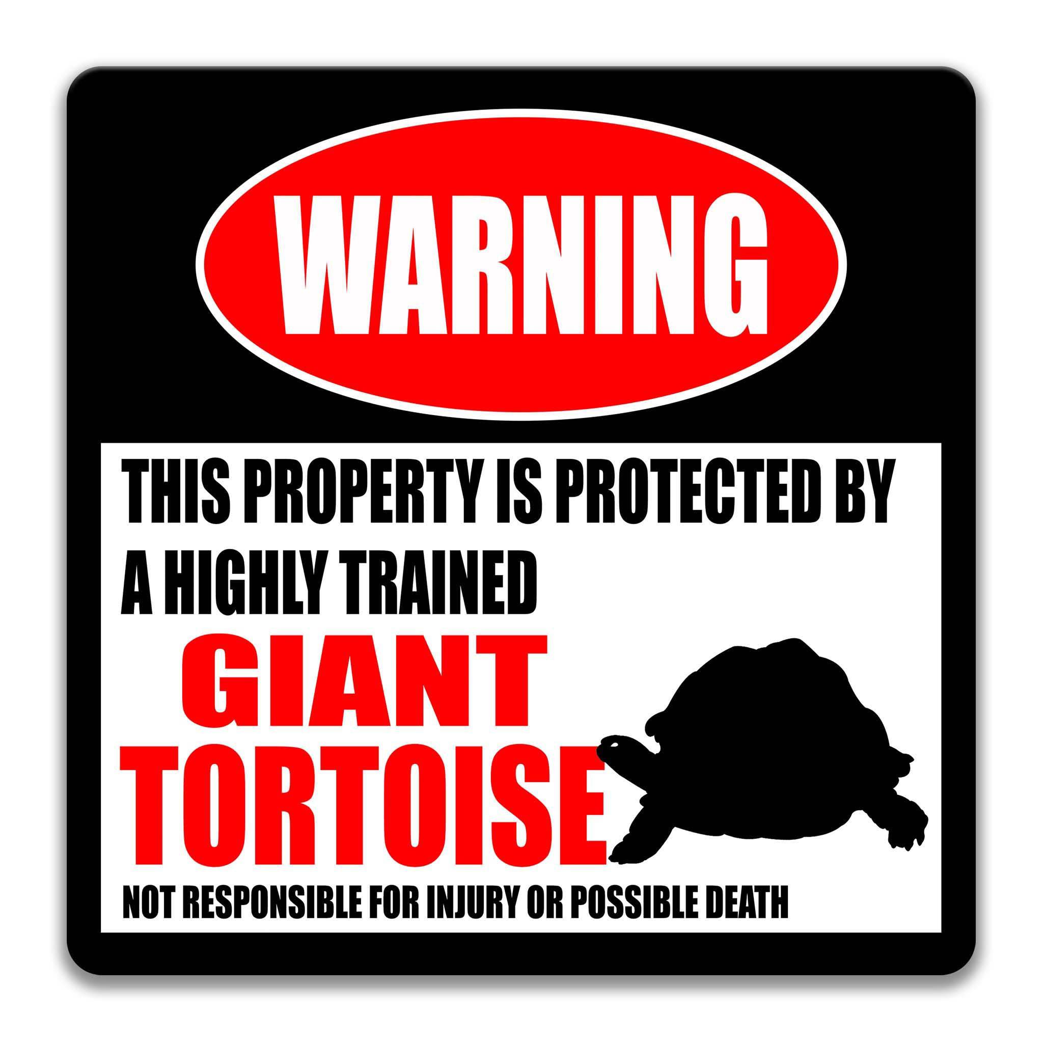 Giant Tortoise Metal Sign, Giant Tortoise Warning, Galápagos Islands, Land Tortoise Sign