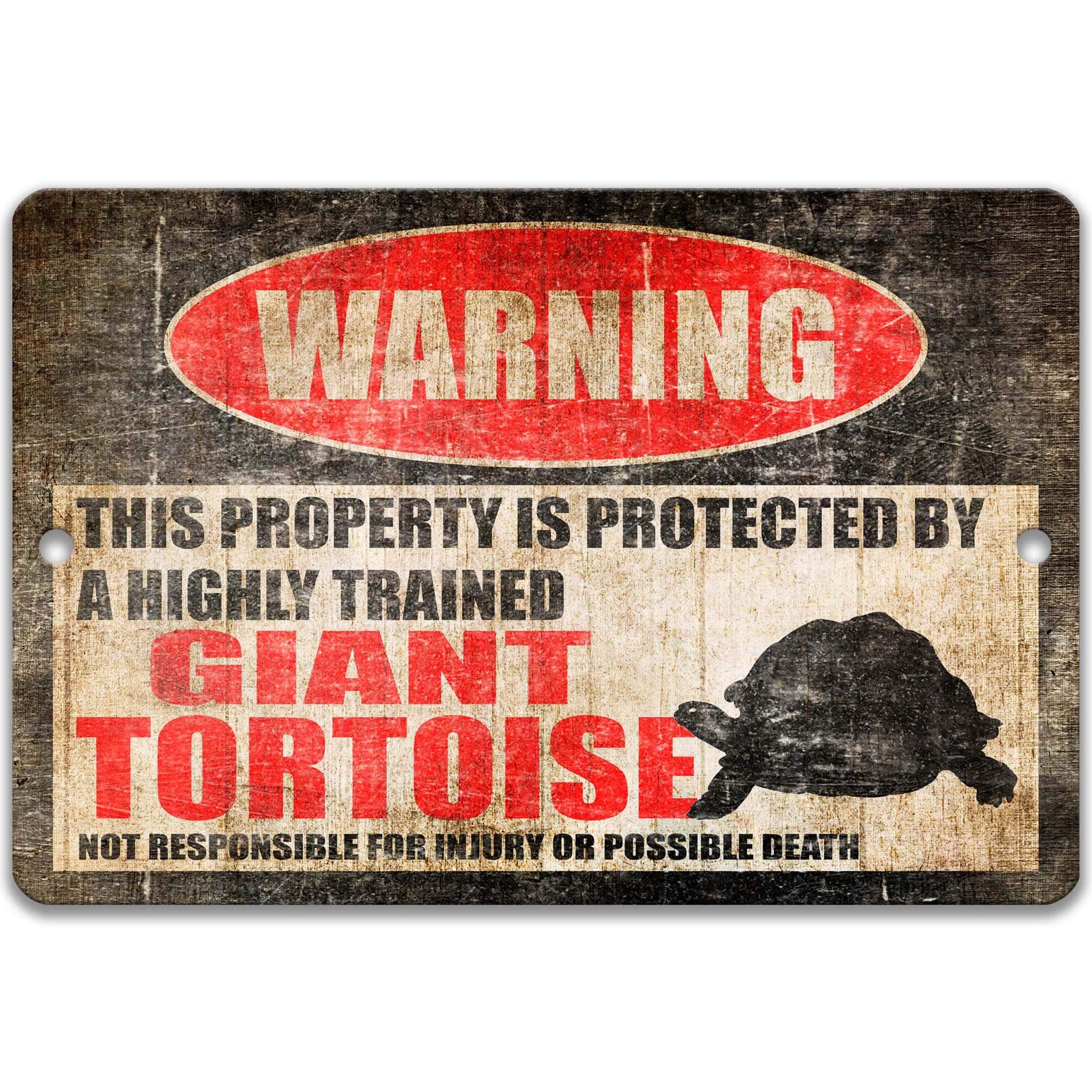 Giant Tortoise Metal Sign, Giant Tortoise Warning, Galápagos Islands, Land Tortoise Sign