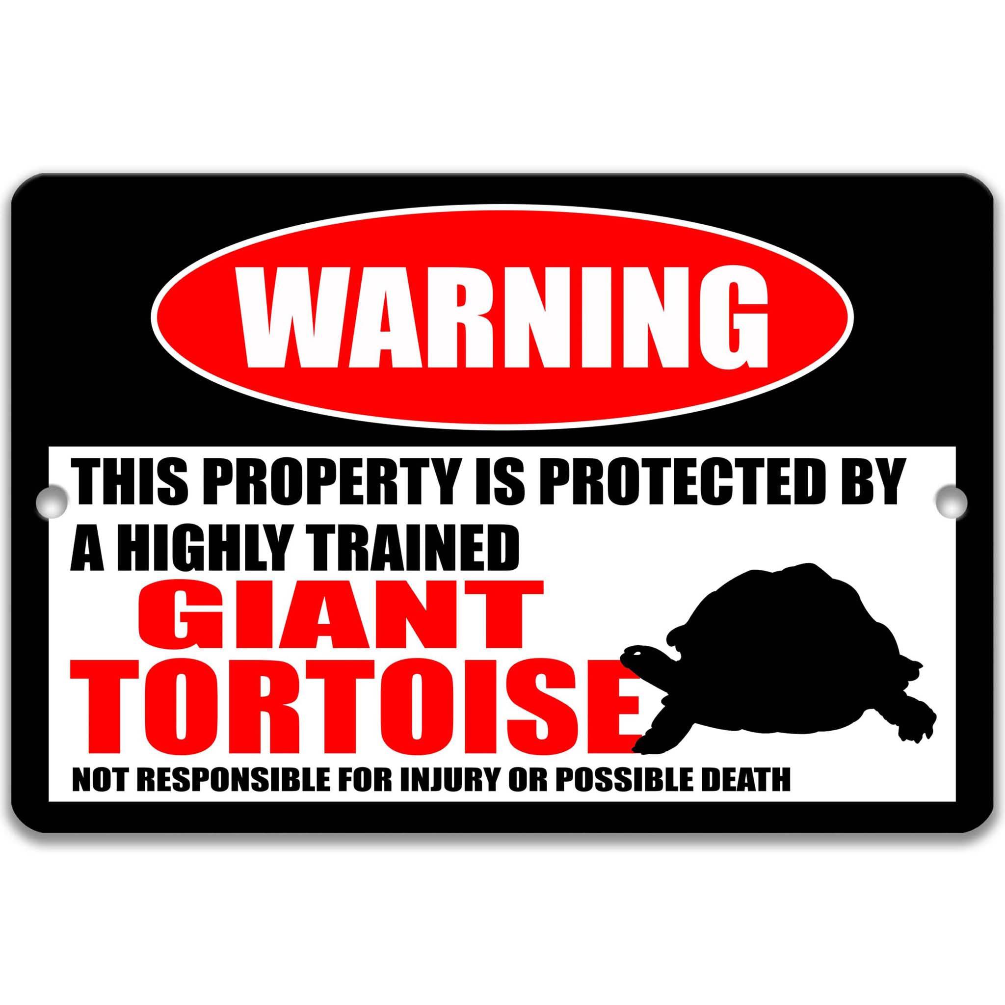 Giant Tortoise Metal Sign, Giant Tortoise Warning, Galápagos Islands, Land Tortoise Sign