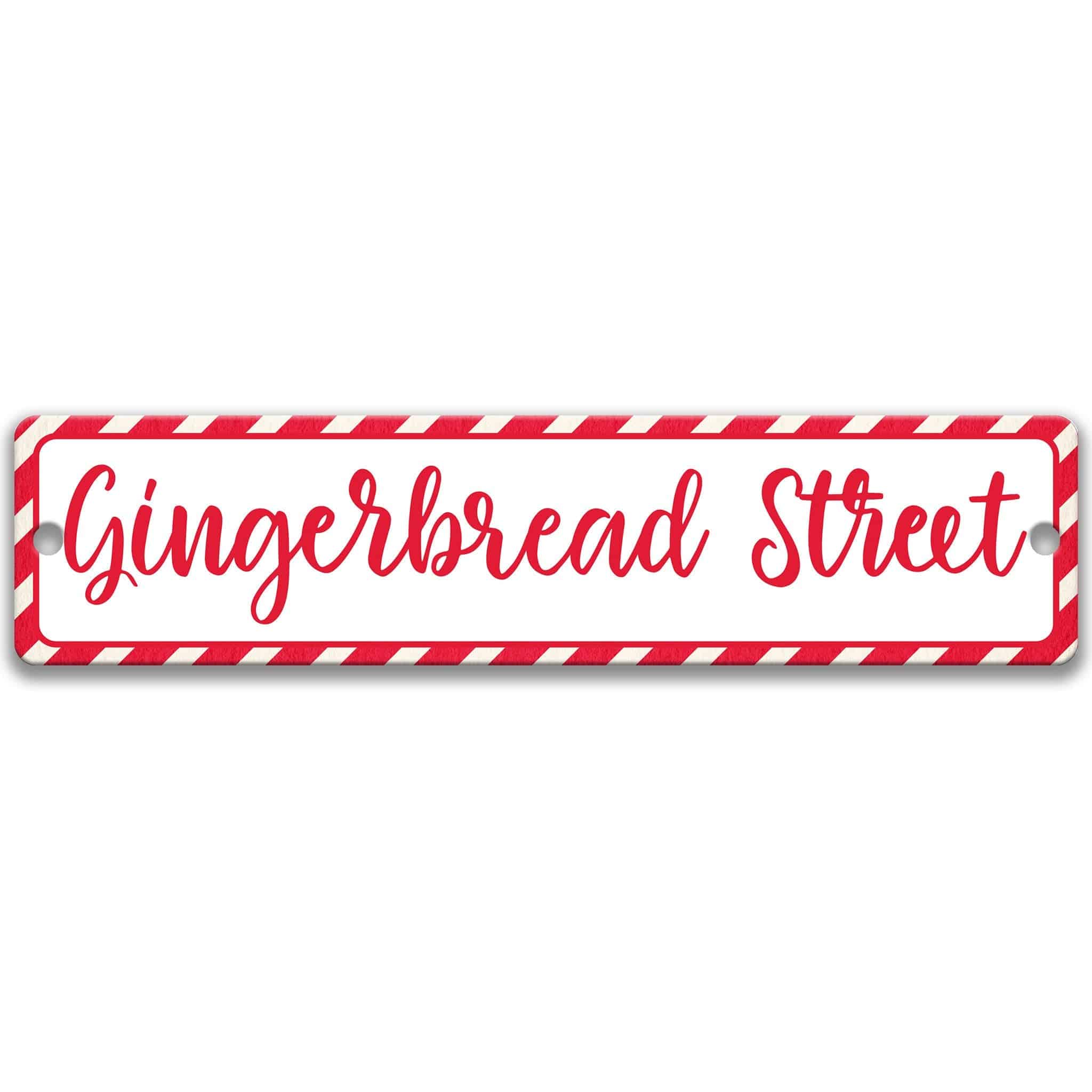 Gingerbread Street Metal Street Sign, Christmas Decor