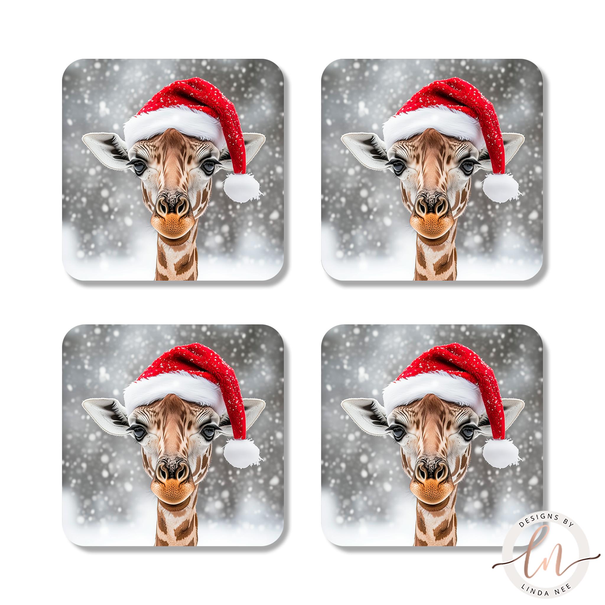 Giraffe Coasters Set - Cute Christmas Safari Animal Gift