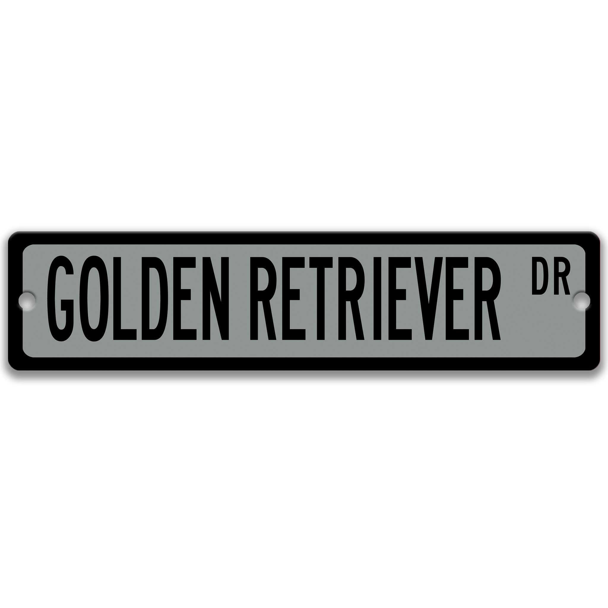 Golden Retriever Dog Metal Street Sign