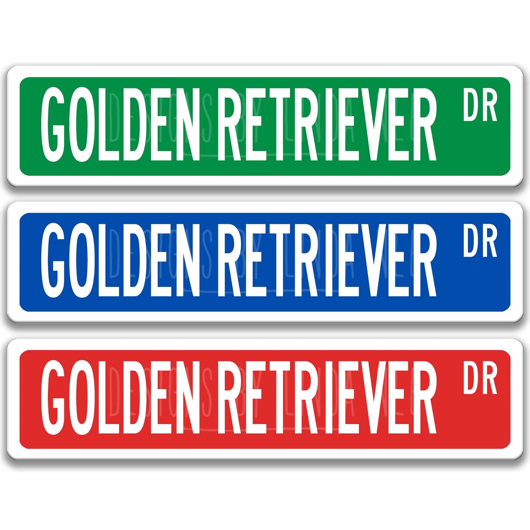 Golden Retriever Dog Metal Street Sign