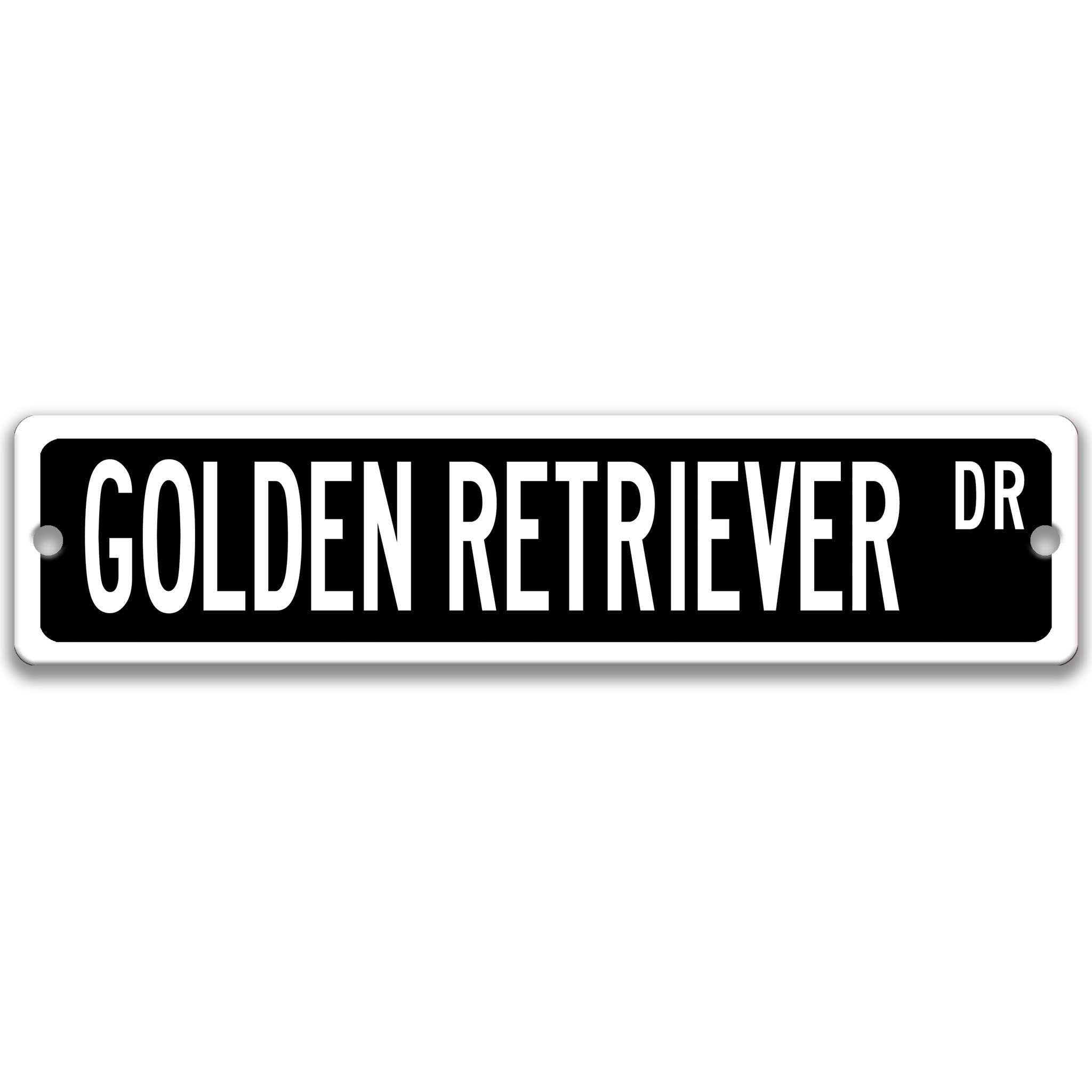 Golden Retriever Dog Metal Street Sign