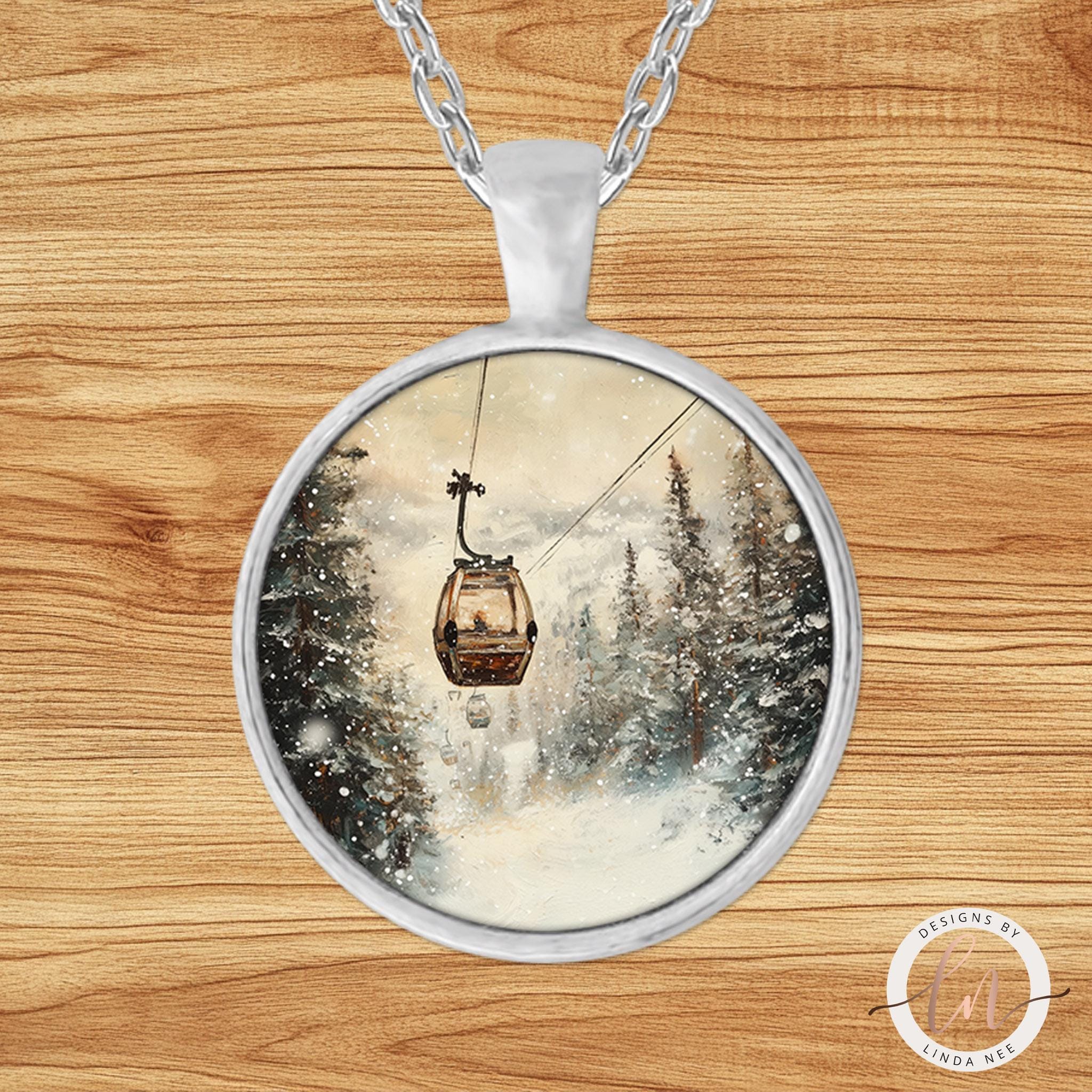 Gondola Necklace - Vintage Ski Lift Winter Pendant