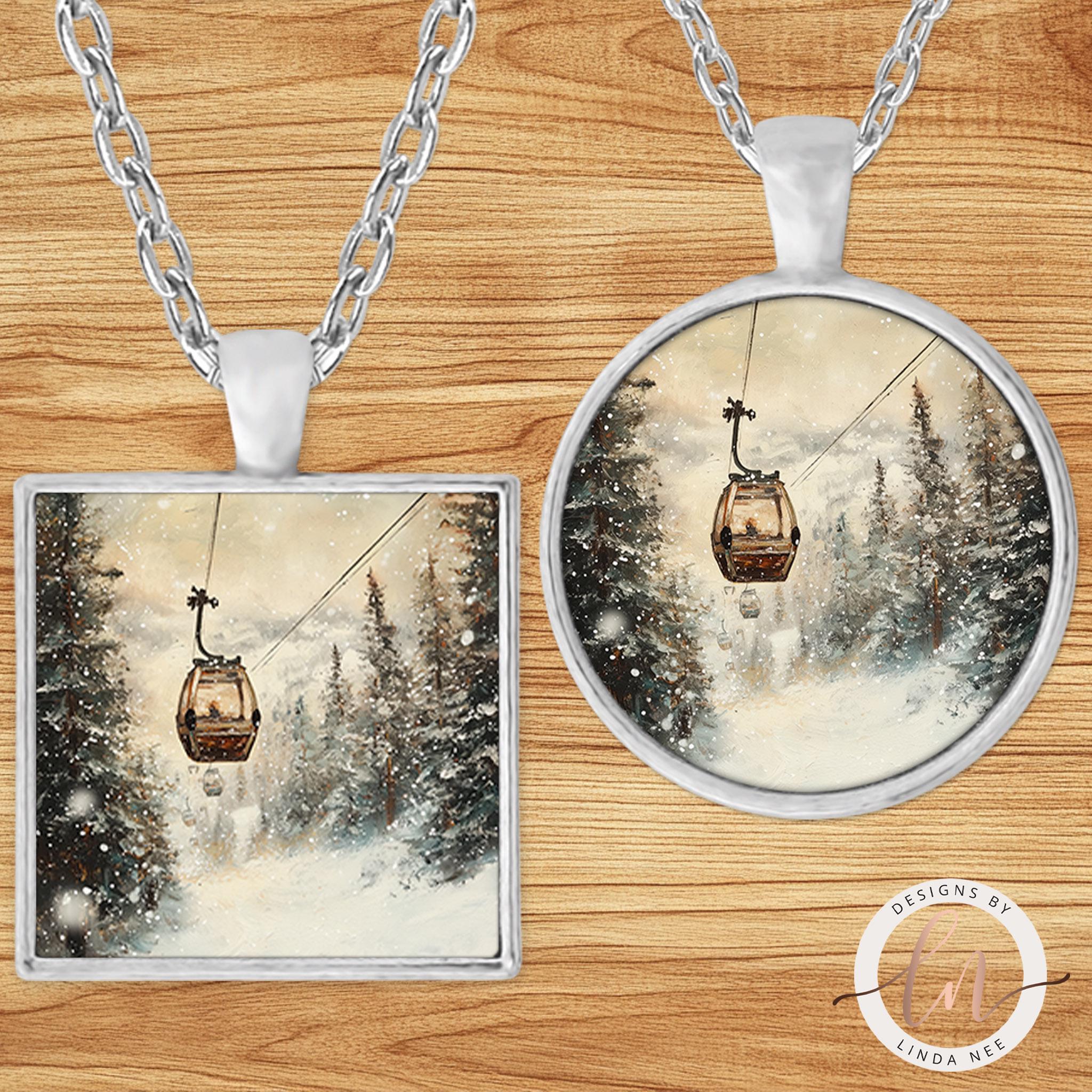 Gondola Necklace - Vintage Ski Lift Winter Pendant