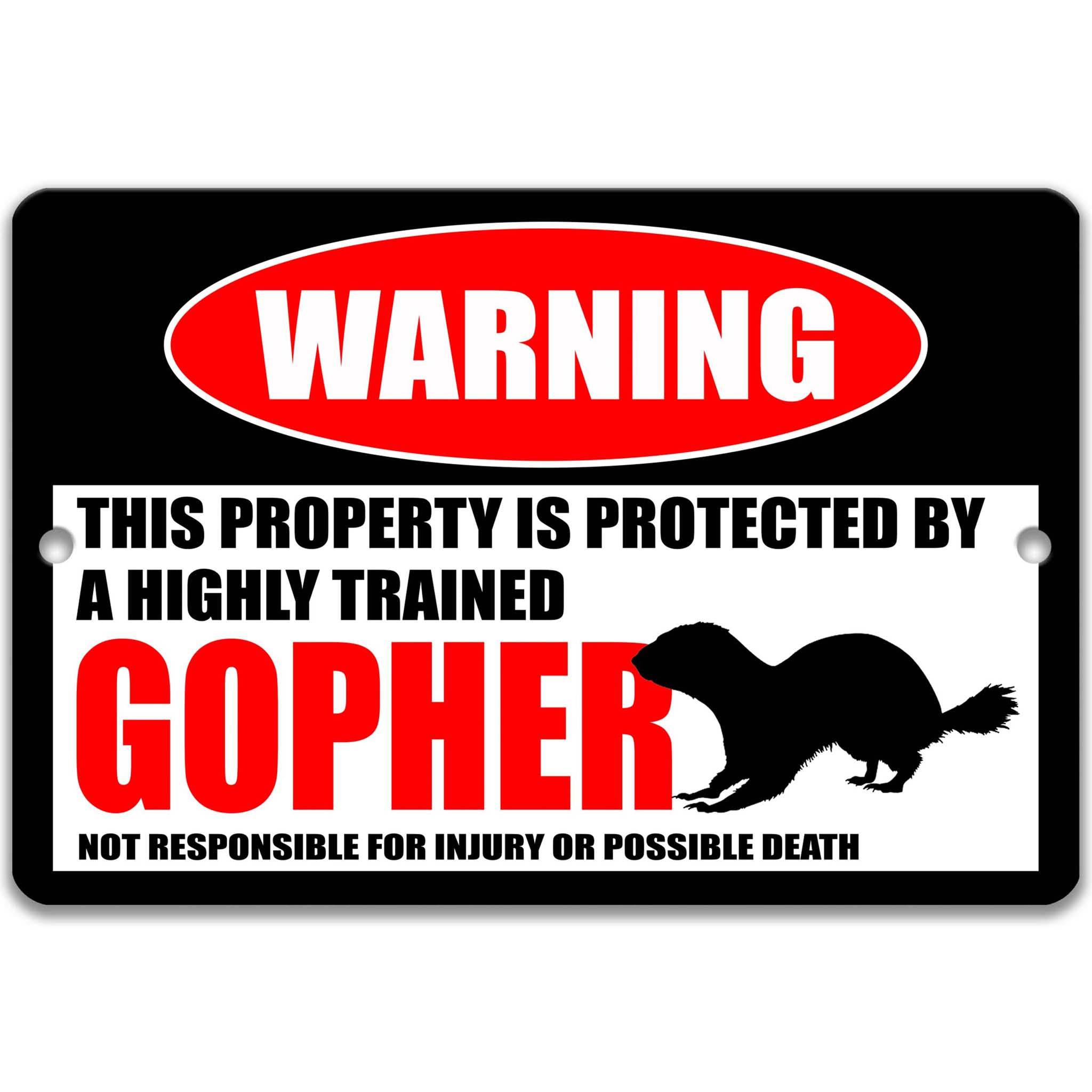 Gopher Metal Sign, Gopher Warning, Funny Groundhog Decor, Woodchuck