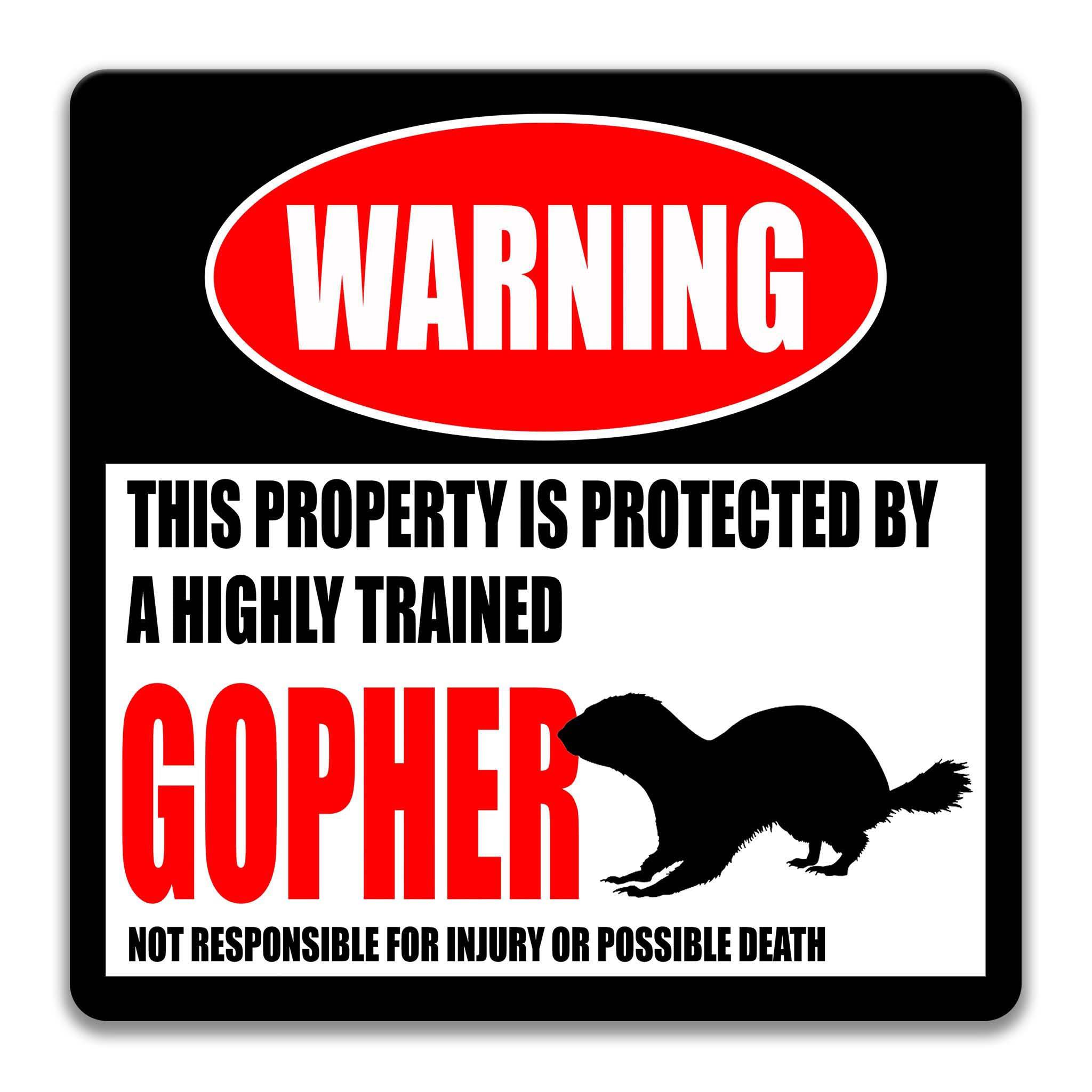 Gopher Metal Sign, Gopher Warning, Funny Groundhog Decor, Woodchuck