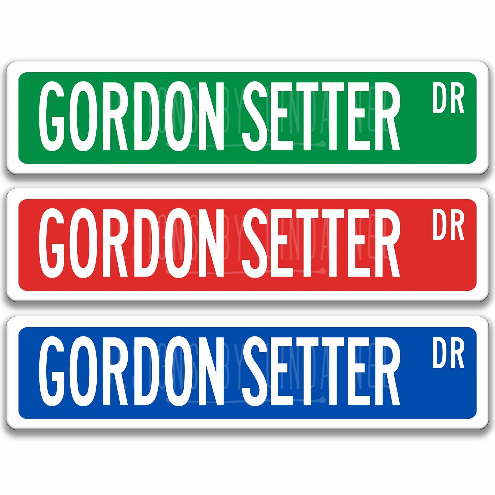 Gordon Setter Dog Metal Street Sign