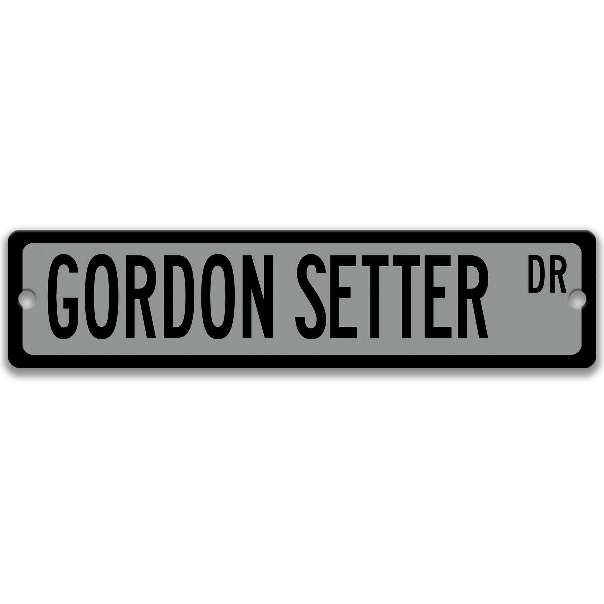 Gordon Setter Dog Metal Street Sign