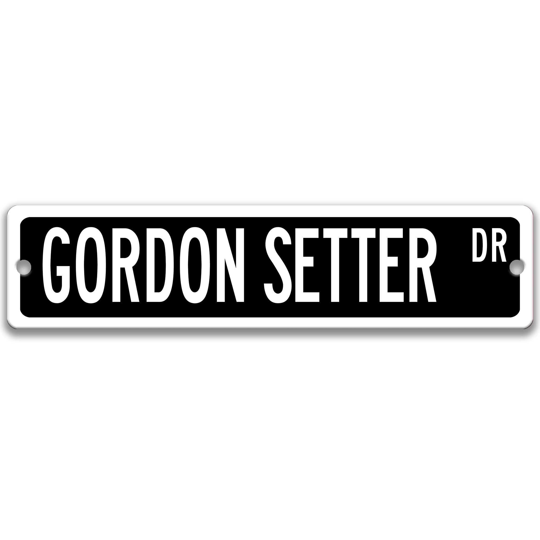 Gordon Setter Dog Metal Street Sign